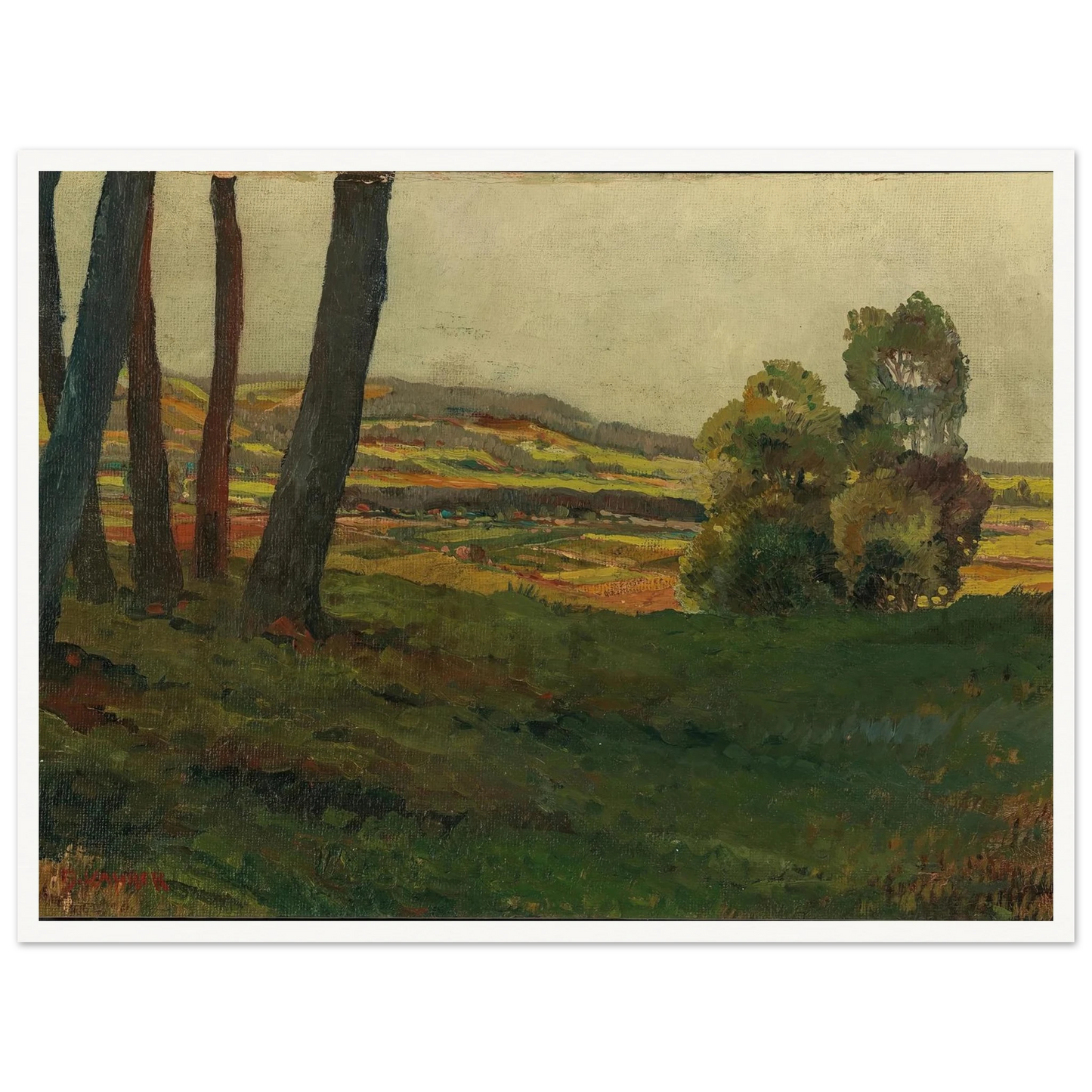 A Landscape Art Print | Max Kahrer - Framed Poster - 30x40 cm / 12x16″ - Black frame