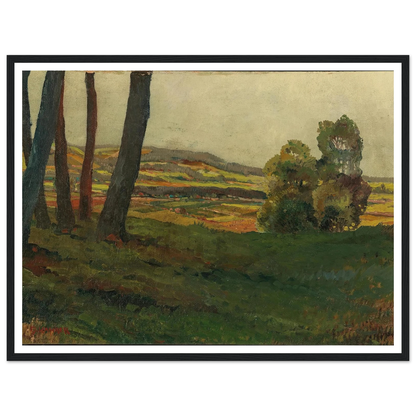 A Landscape Art Print | Max Kahrer - Framed Poster - 30x40 cm / 12x16″ - Black frame