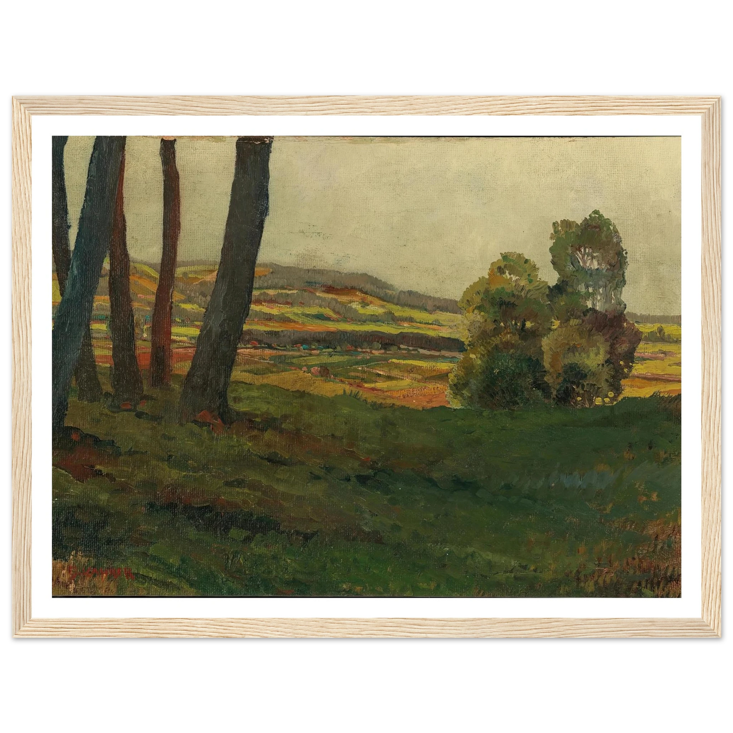 A Landscape Art Print | Max Kahrer - Framed Poster - 30x40 cm / 12x16″ - Black frame