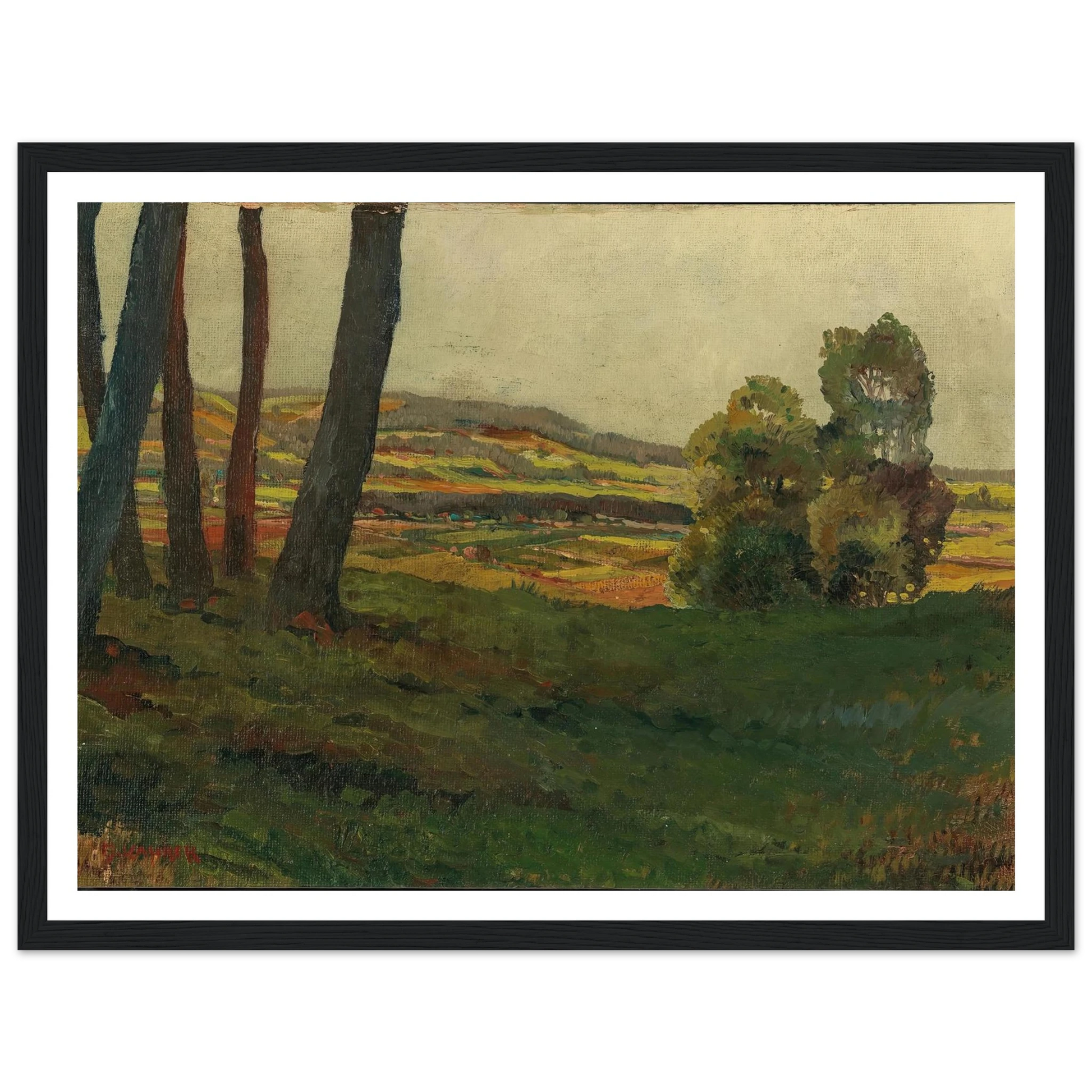 A Landscape Art Print | Max Kahrer - Framed Poster - 30x40 cm / 12x16″ - Black frame