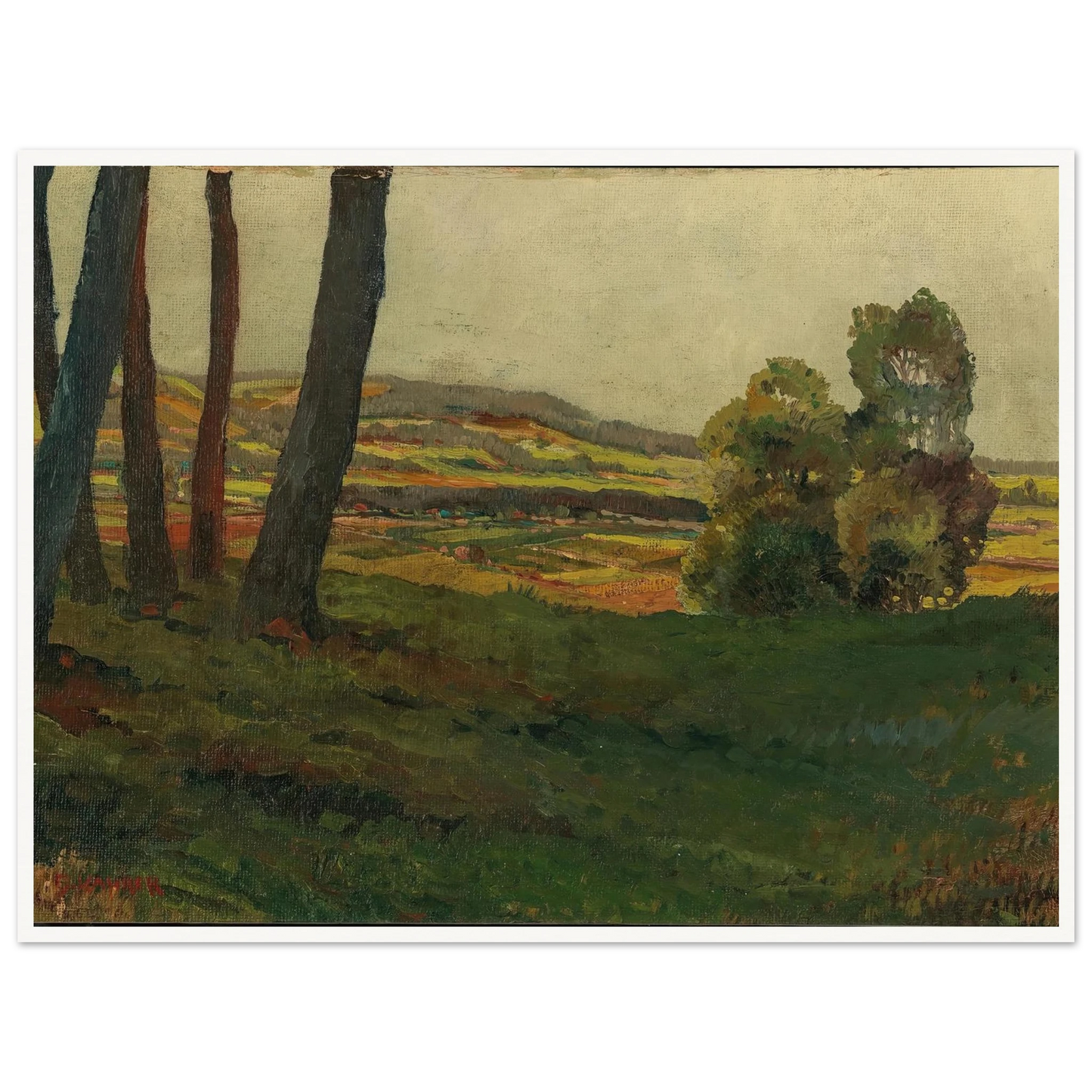 A Landscape Art Print | Max Kahrer - Framed Poster - 30x40 cm / 12x16″ - Black frame