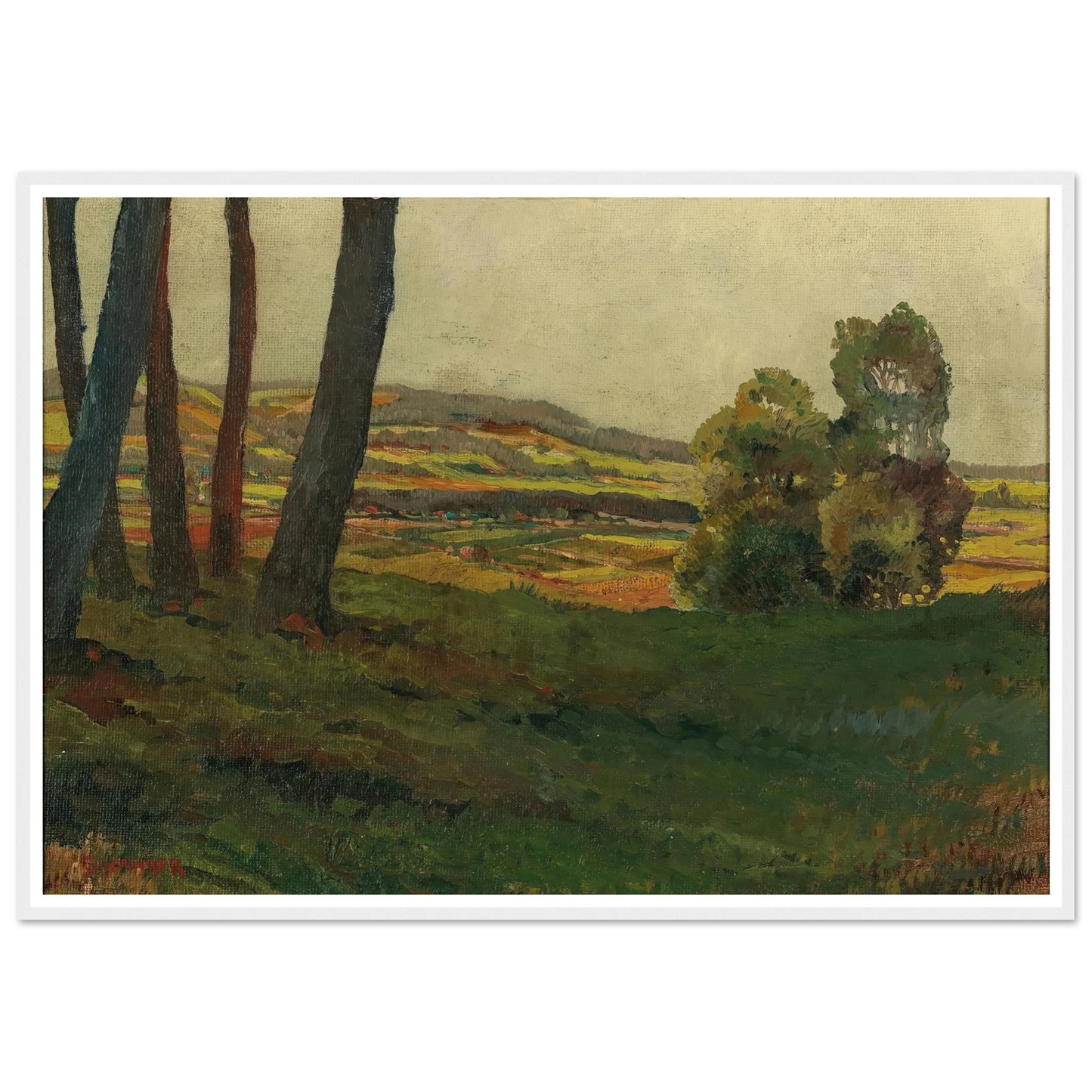 A Landscape Art Print | Max Kahrer - Framed Poster - 30x40 cm / 12x16″ - Black frame