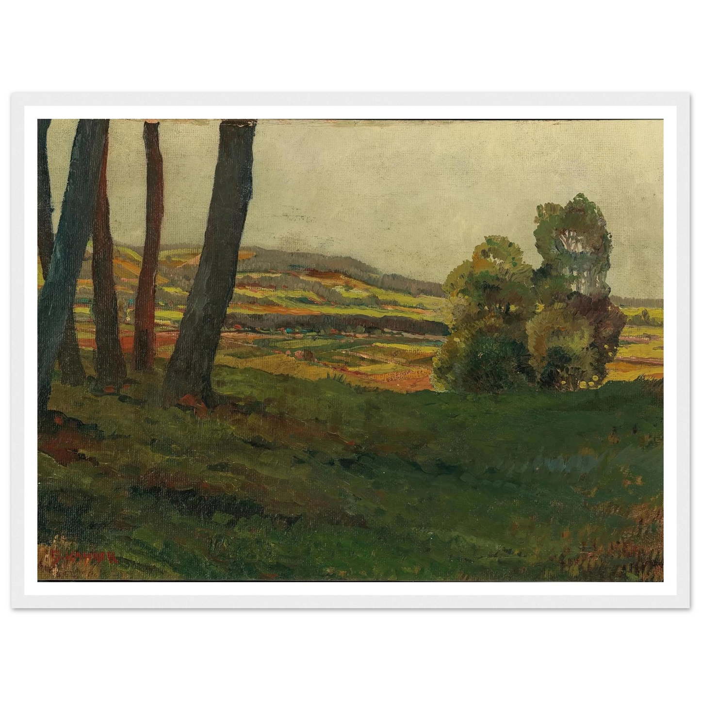 A Landscape Art Print | Max Kahrer - Framed Poster - 30x40 cm / 12x16″ - Black frame