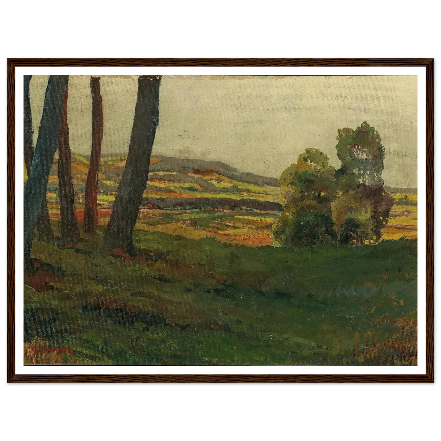A Landscape Art Print | Max Kahrer - Framed Poster - 30x40 cm / 12x16″ - Black frame
