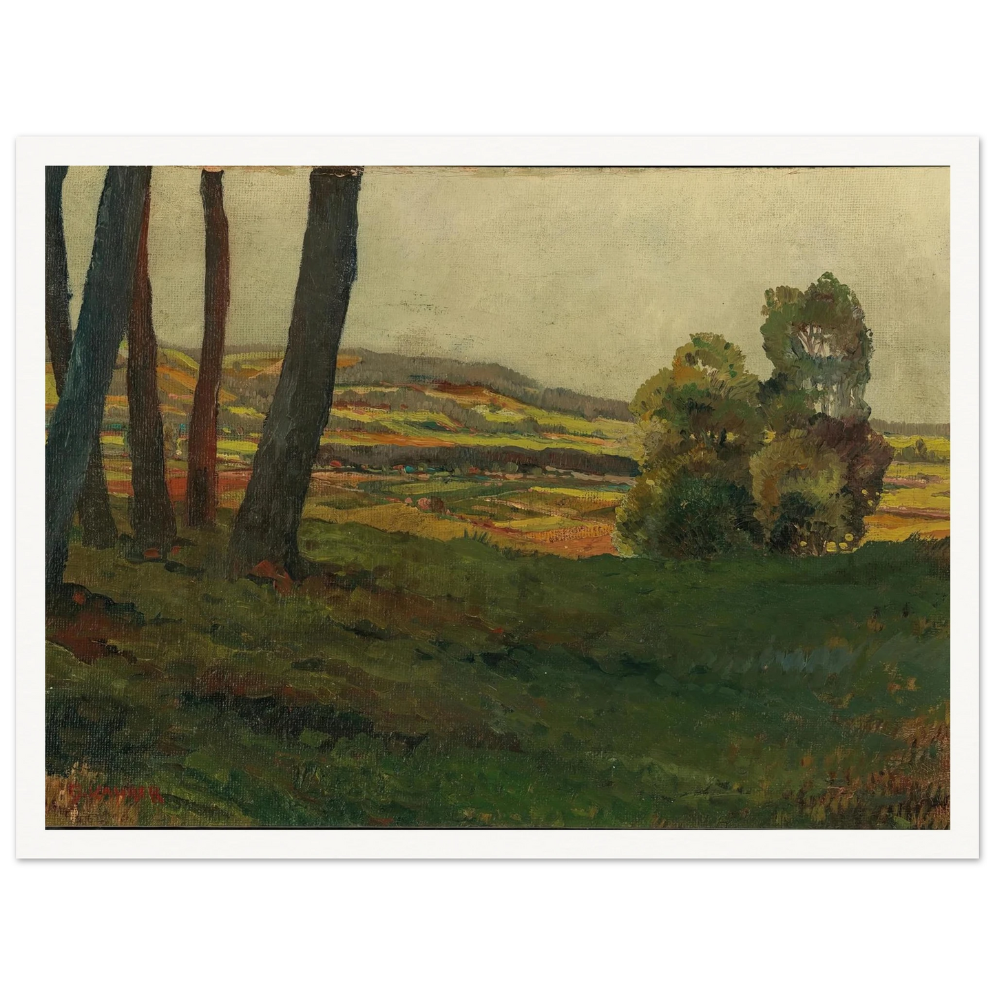 A Landscape Art Print | Max Kahrer - Framed Poster - 30x40 cm / 12x16″ - Black frame