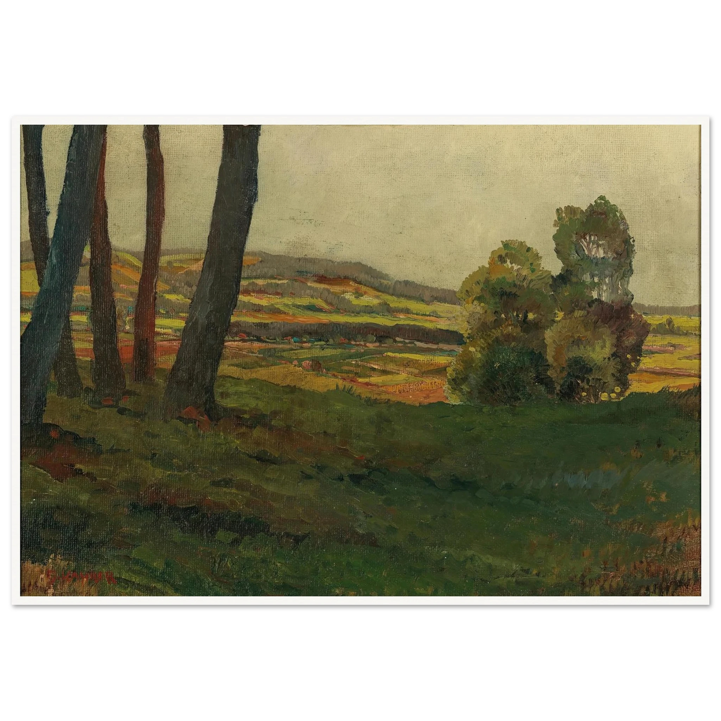 A Landscape Art Print | Max Kahrer - Framed Poster - 30x40 cm / 12x16″ - Black frame