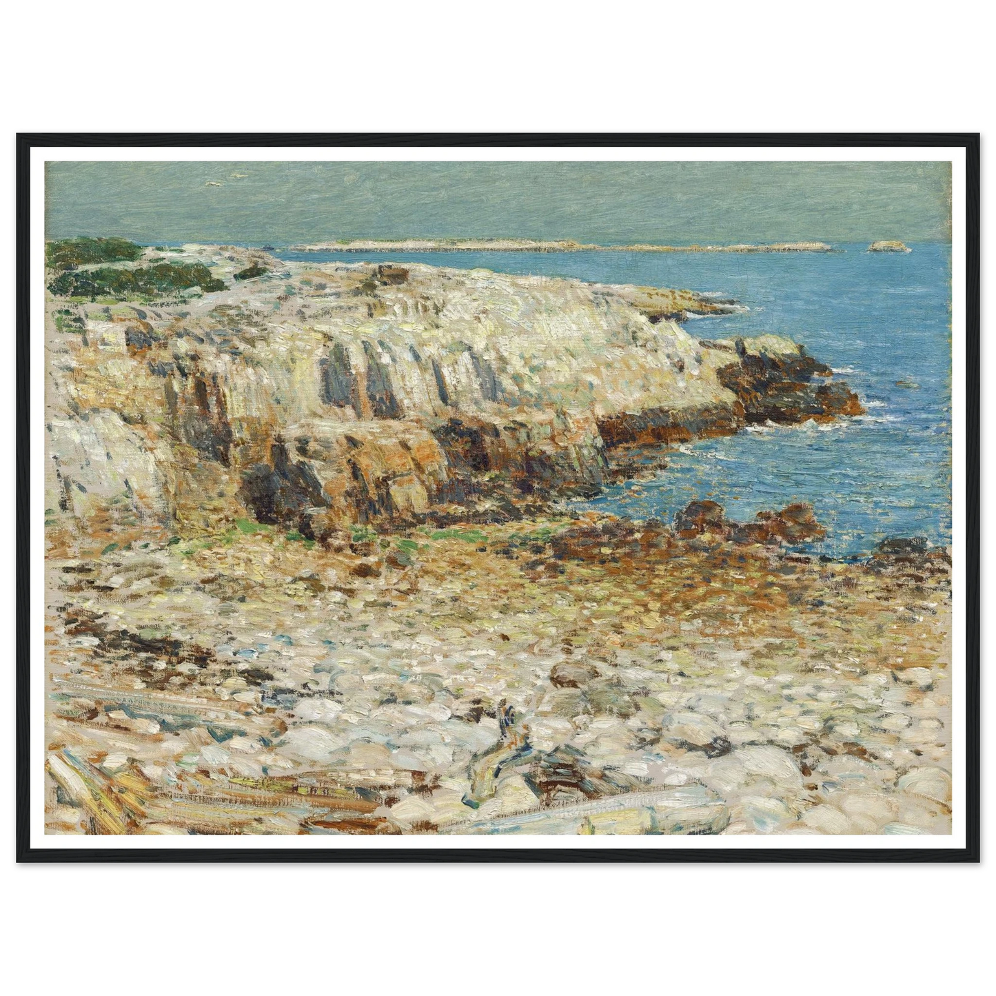 A North East Headland (1901) Art Print | Childe Hassam - Framed Poster - 30x40 cm / 12x16″ - Black frame