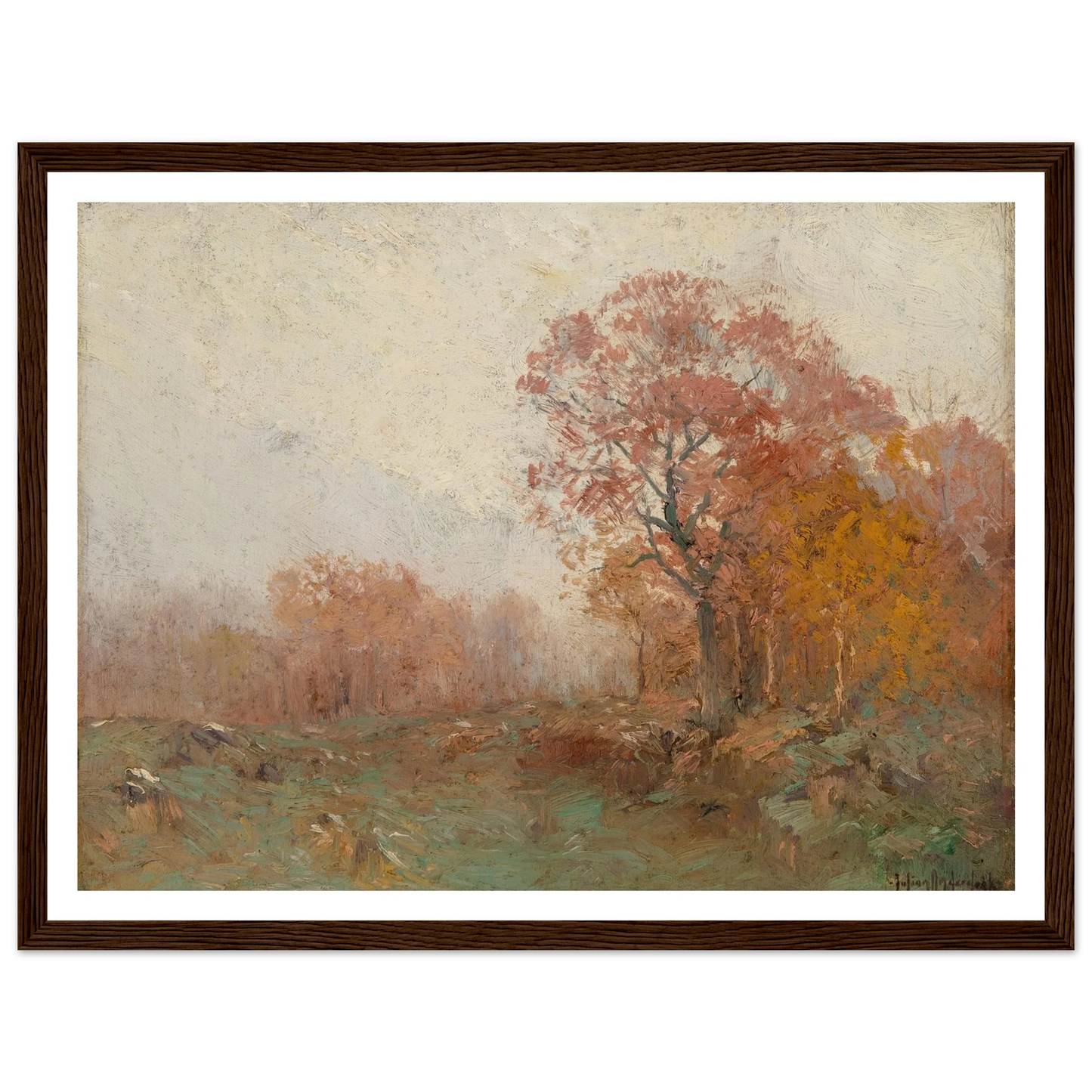 A November Morning (1909) Art Print | Julian Onderdonk - Framed Poster - 30x40 cm / 12x16″ - Black frame