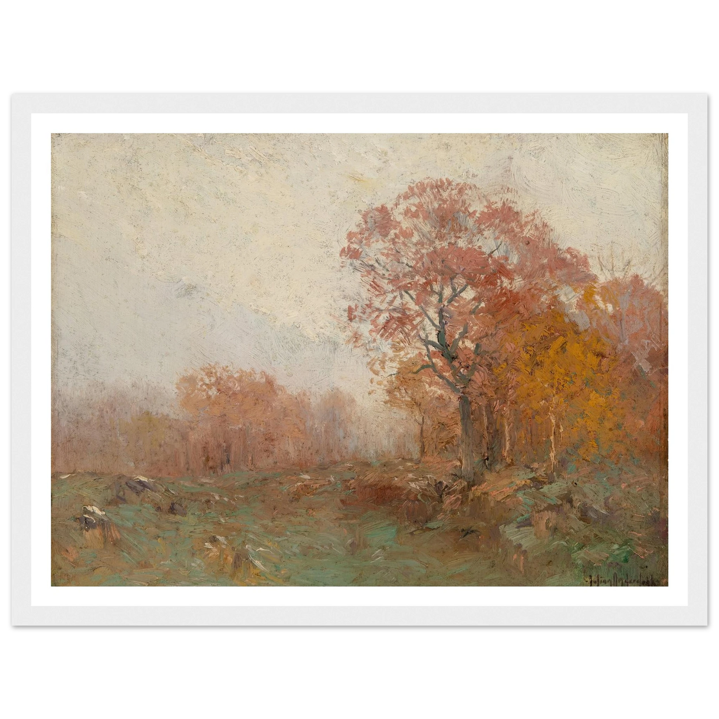 A November Morning (1909) Art Print | Julian Onderdonk - Framed Poster - 30x40 cm / 12x16″ - Black frame