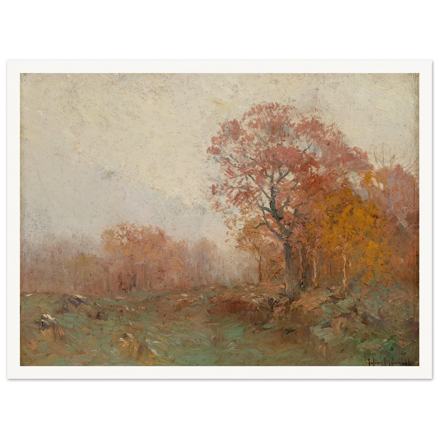 A November Morning (1909) Art Print | Julian Onderdonk - Framed Poster - 30x40 cm / 12x16″ - Black frame