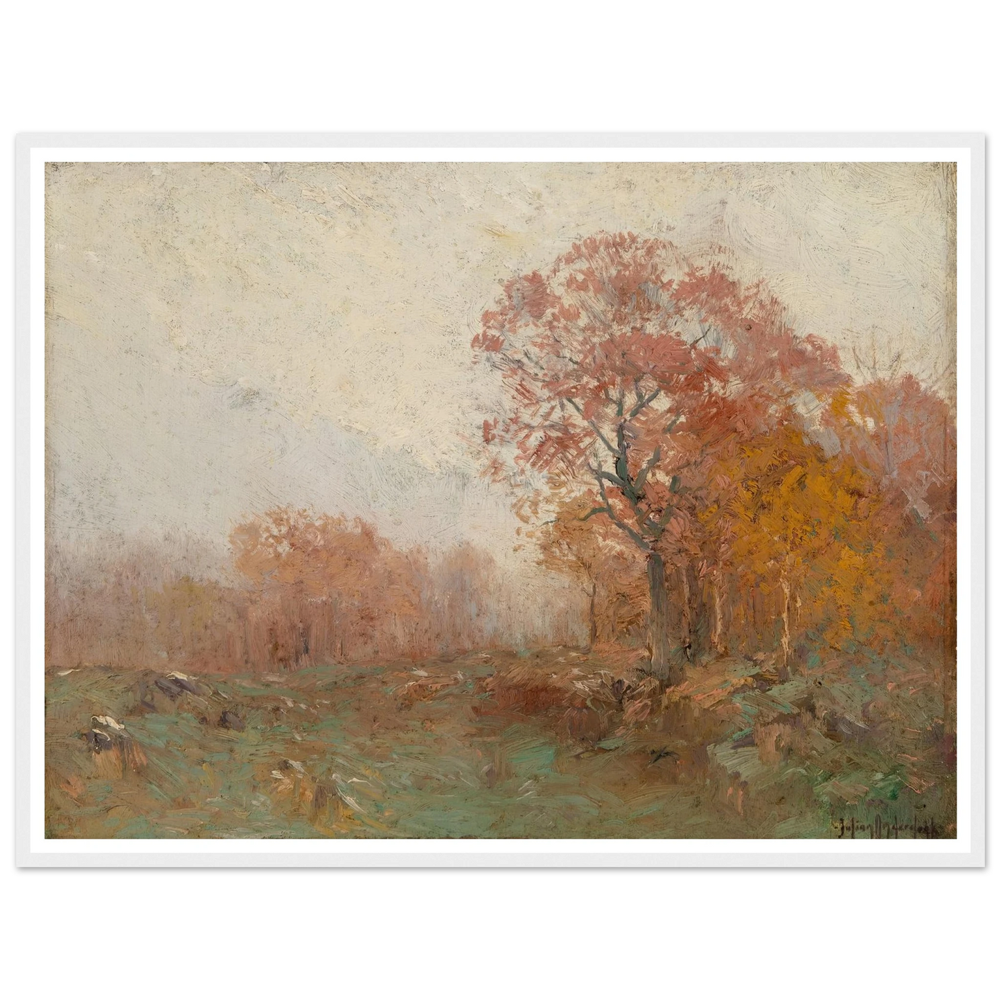 A November Morning (1909) Art Print | Julian Onderdonk - Framed Poster - 30x40 cm / 12x16″ - Black frame