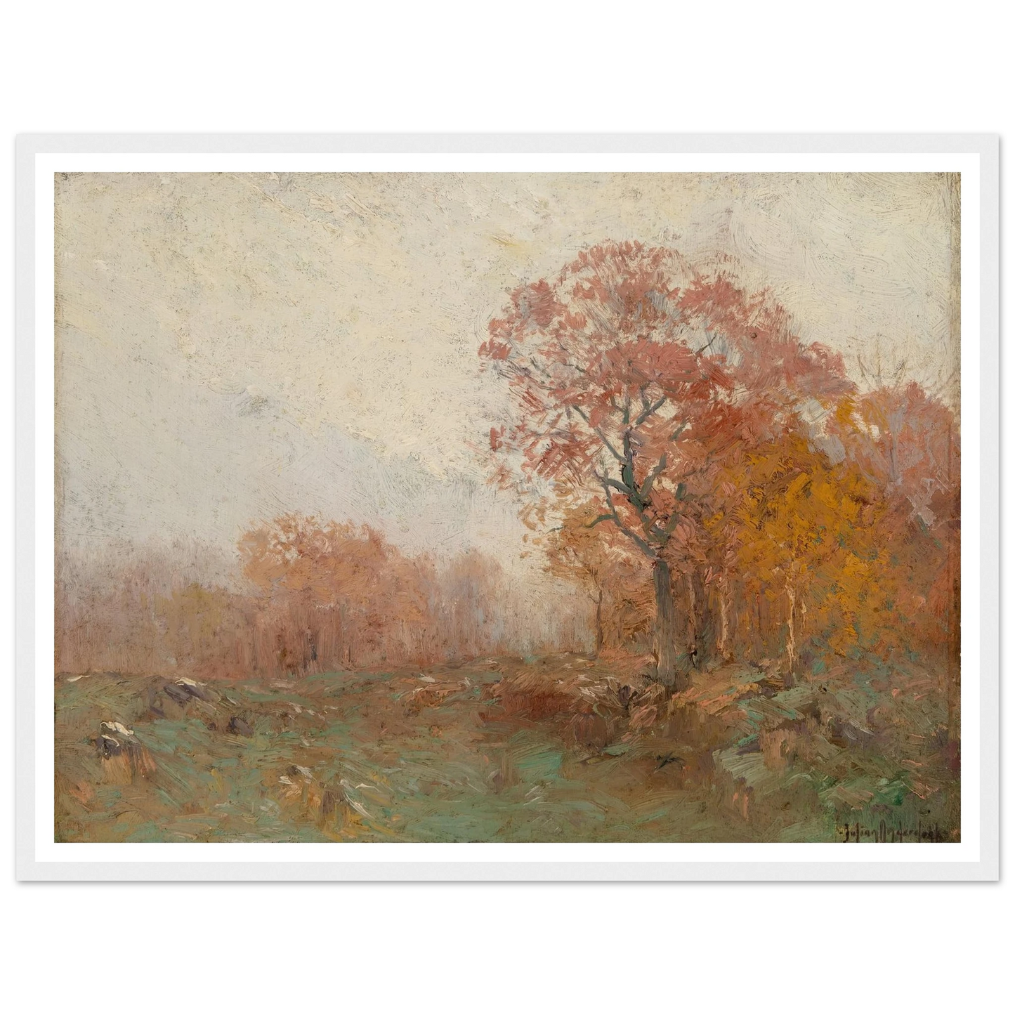 A November Morning (1909) Art Print | Julian Onderdonk - Framed Poster - 30x40 cm / 12x16″ - Black frame