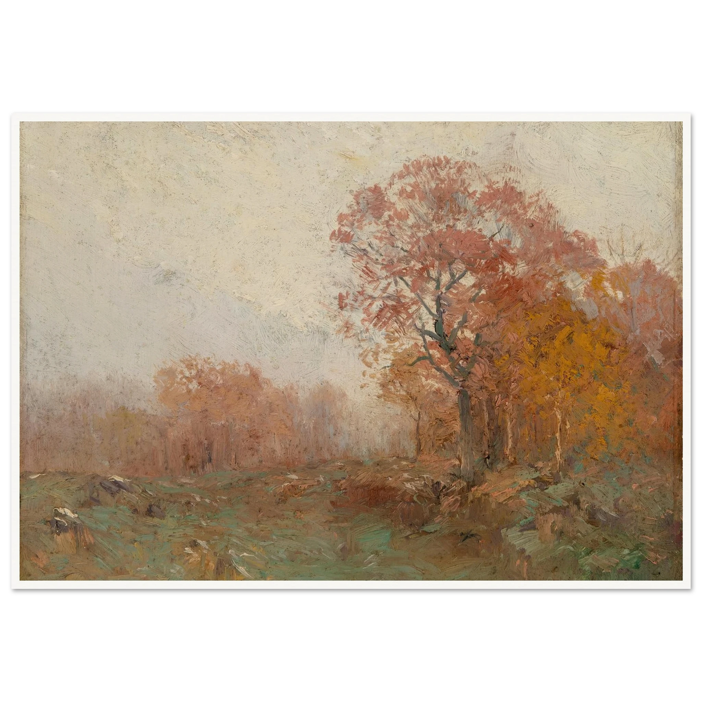 A November Morning (1909) Art Print | Julian Onderdonk - Framed Poster - 30x40 cm / 12x16″ - Black frame
