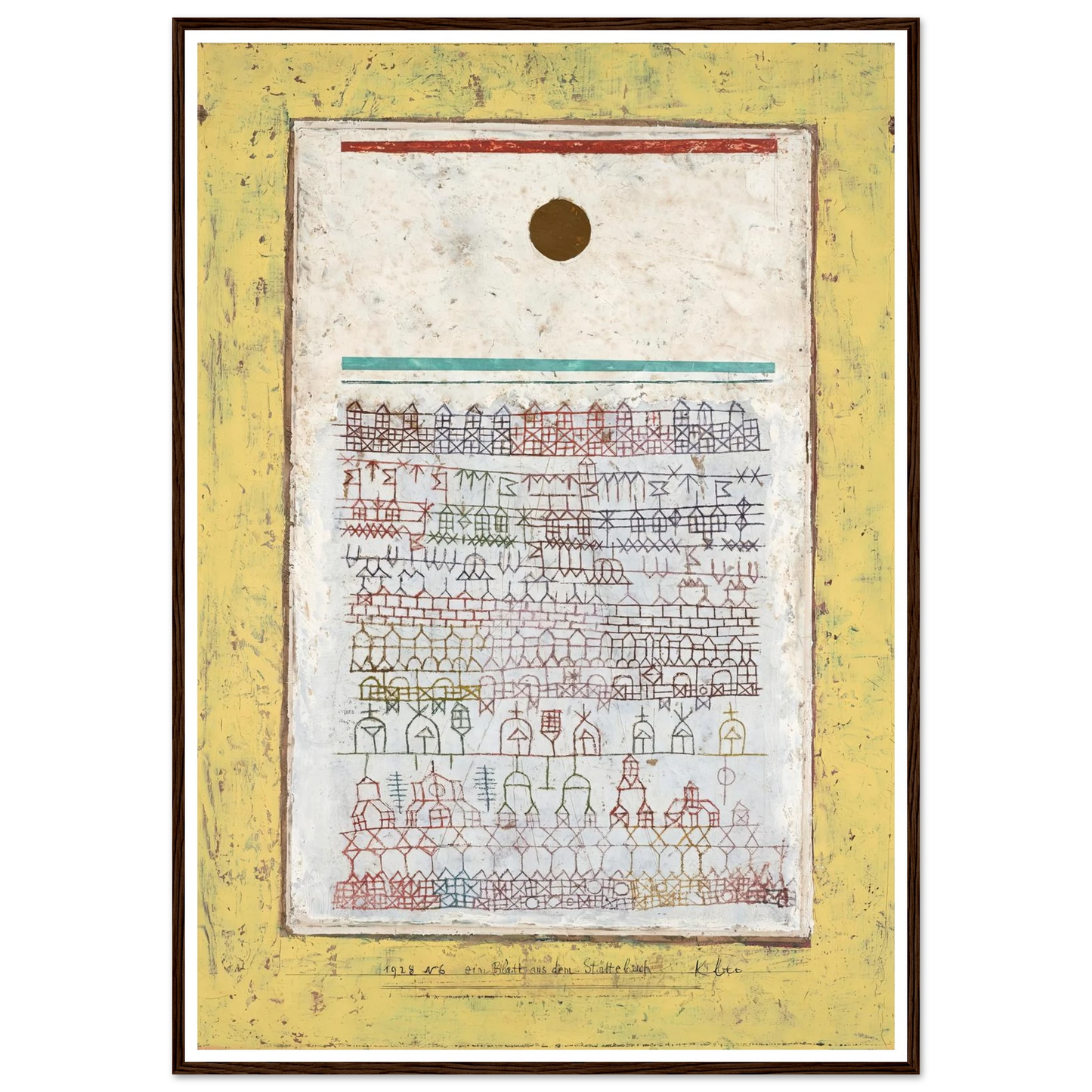 A Page from the Book of Towns (1928) Art Print | Paul Klee - Framed Poster - 30x40 cm / 12x16″ - Black frame