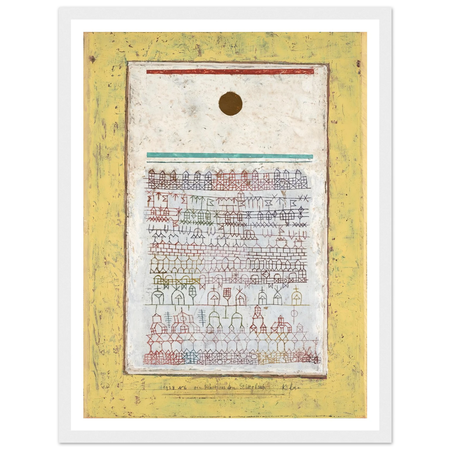 A Page from the Book of Towns (1928) Art Print | Paul Klee - Framed Poster - 30x40 cm / 12x16″ - Black frame