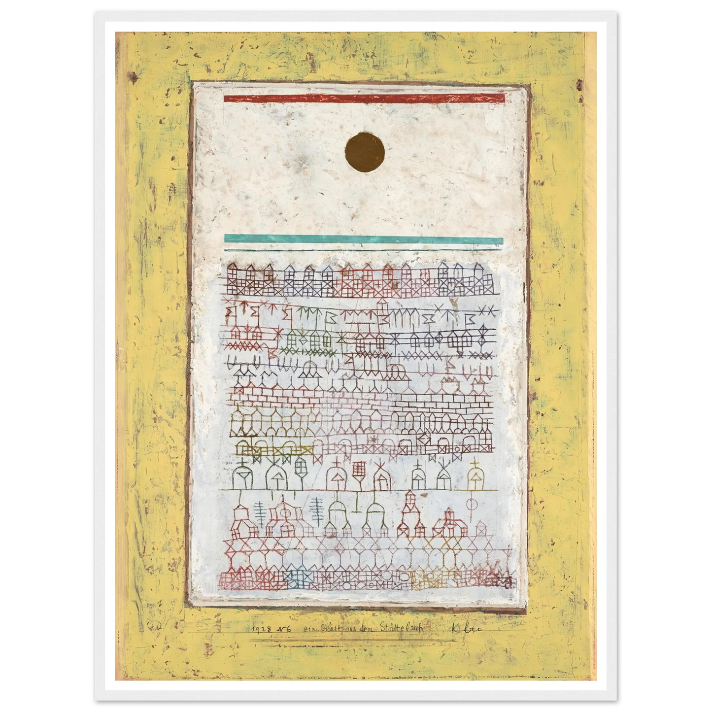 A Page from the Book of Towns (1928) Art Print | Paul Klee - Framed Poster - 30x40 cm / 12x16″ - Black frame
