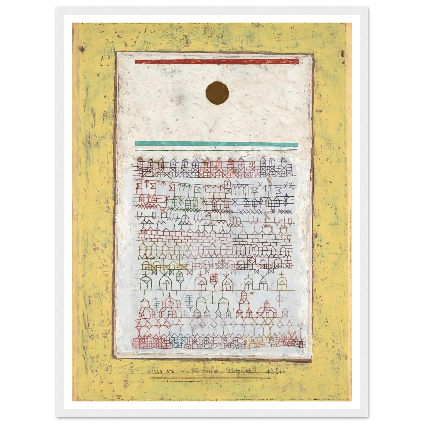 A Page from the Book of Towns (1928) Art Print | Paul Klee - Framed Poster - 30x40 cm / 12x16″ - Black frame