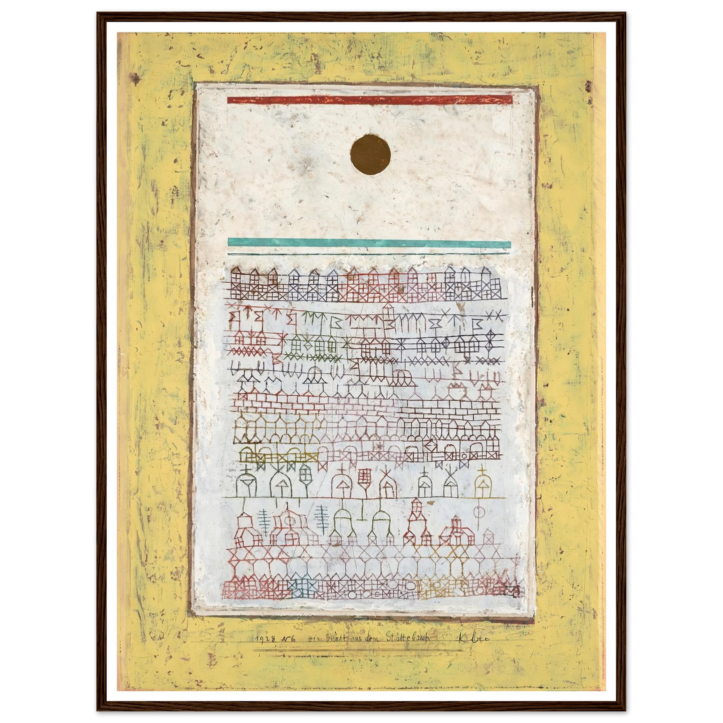 A Page from the Book of Towns (1928) Art Print | Paul Klee - Framed Poster - 30x40 cm / 12x16″ - Black frame