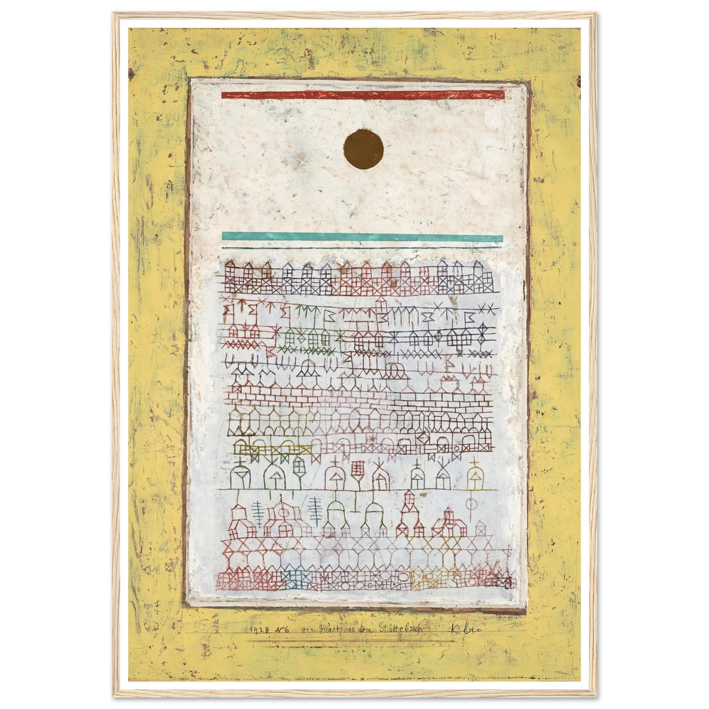 A Page from the Book of Towns (1928) Art Print | Paul Klee - Framed Poster - 30x40 cm / 12x16″ - Black frame