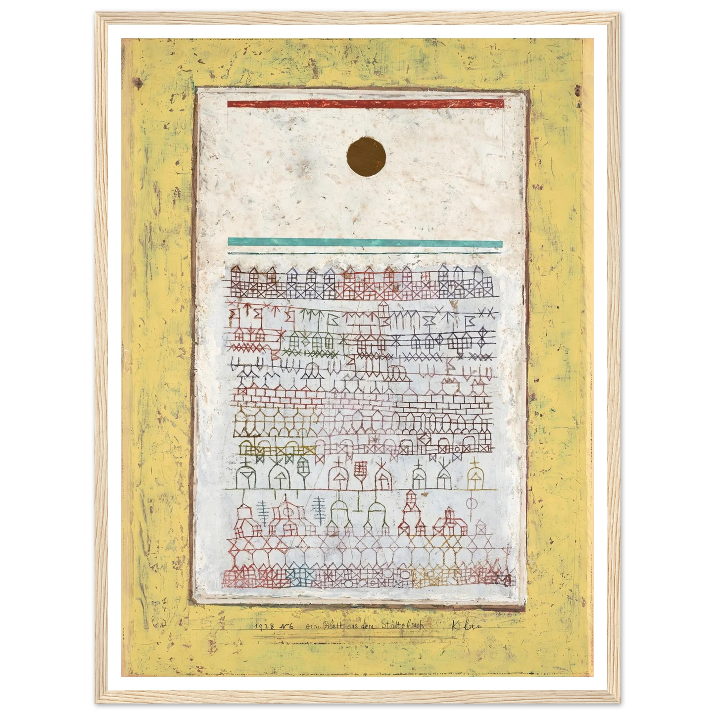 A Page from the Book of Towns (1928) Art Print | Paul Klee - Framed Poster - 30x40 cm / 12x16″ - Black frame