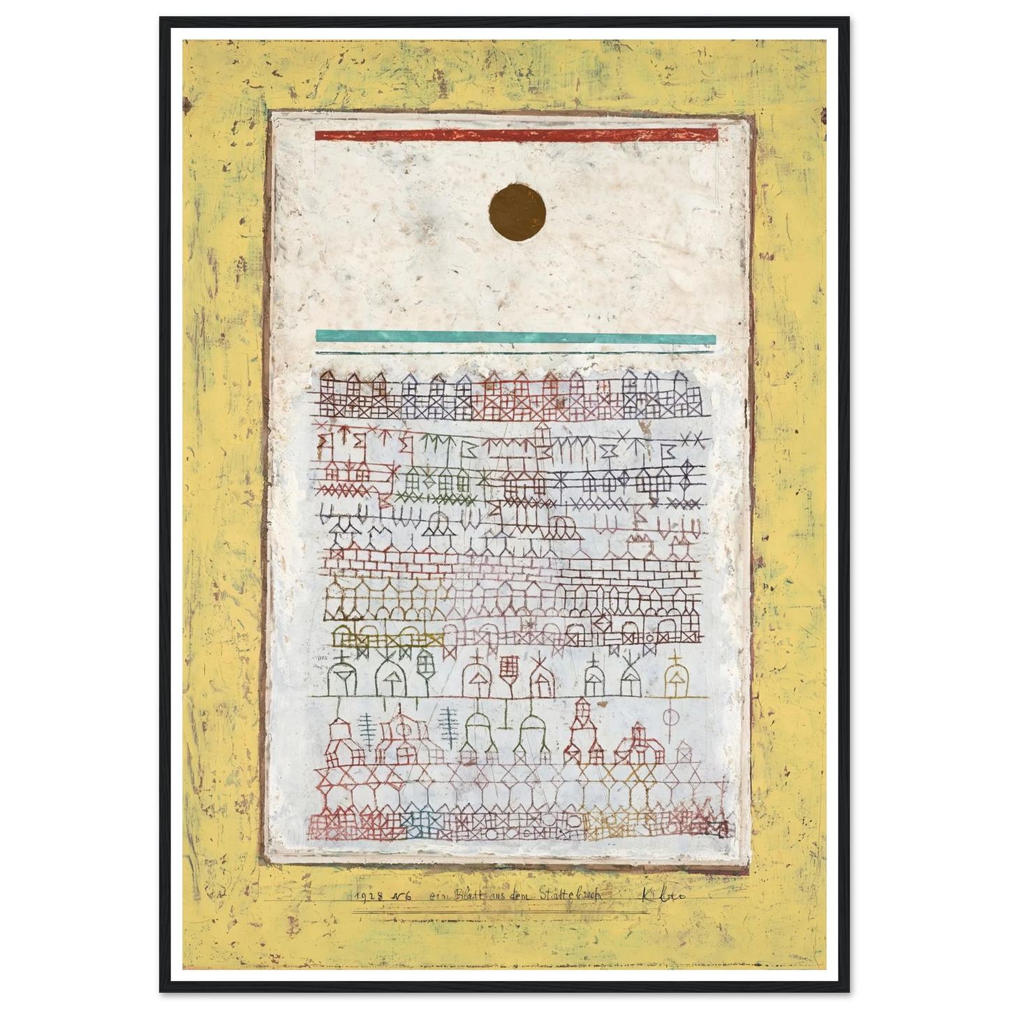 A Page from the Book of Towns (1928) Art Print | Paul Klee - Framed Poster - 30x40 cm / 12x16″ - Black frame