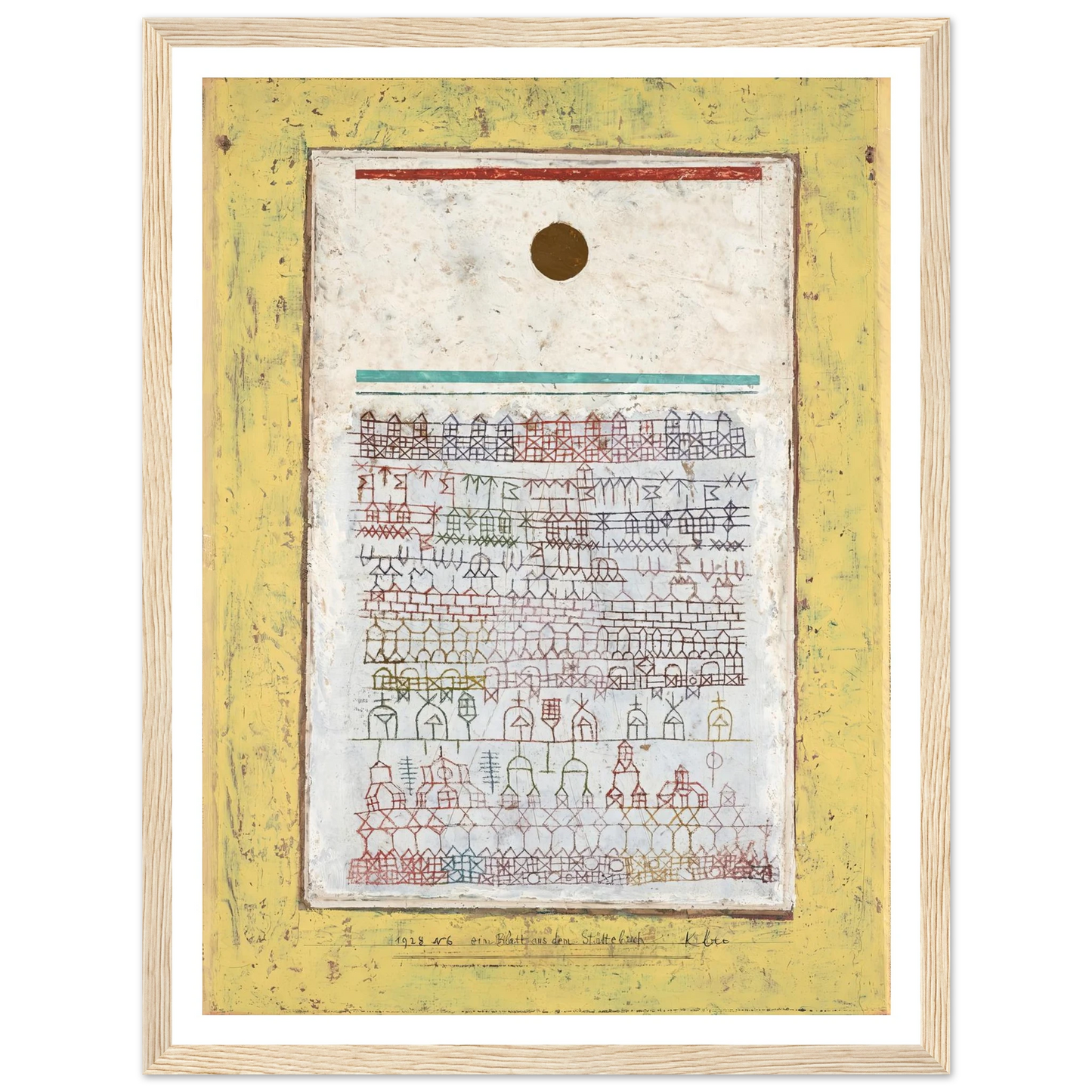 A Page from the Book of Towns (1928) Art Print | Paul Klee - Framed Poster - 30x40 cm / 12x16″ - Black frame