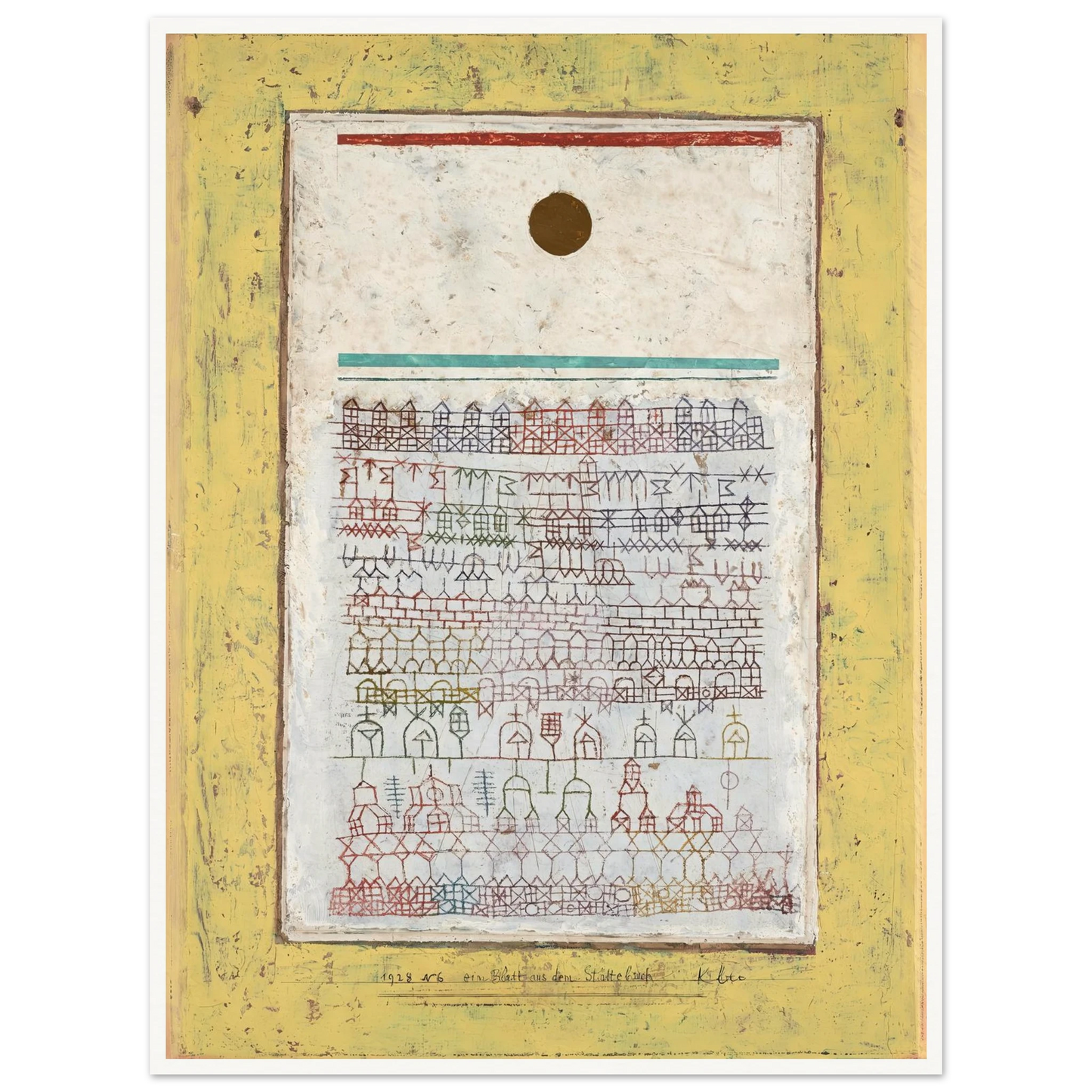 A Page from the Book of Towns (1928) Art Print | Paul Klee - Framed Poster - 30x40 cm / 12x16″ - Black frame