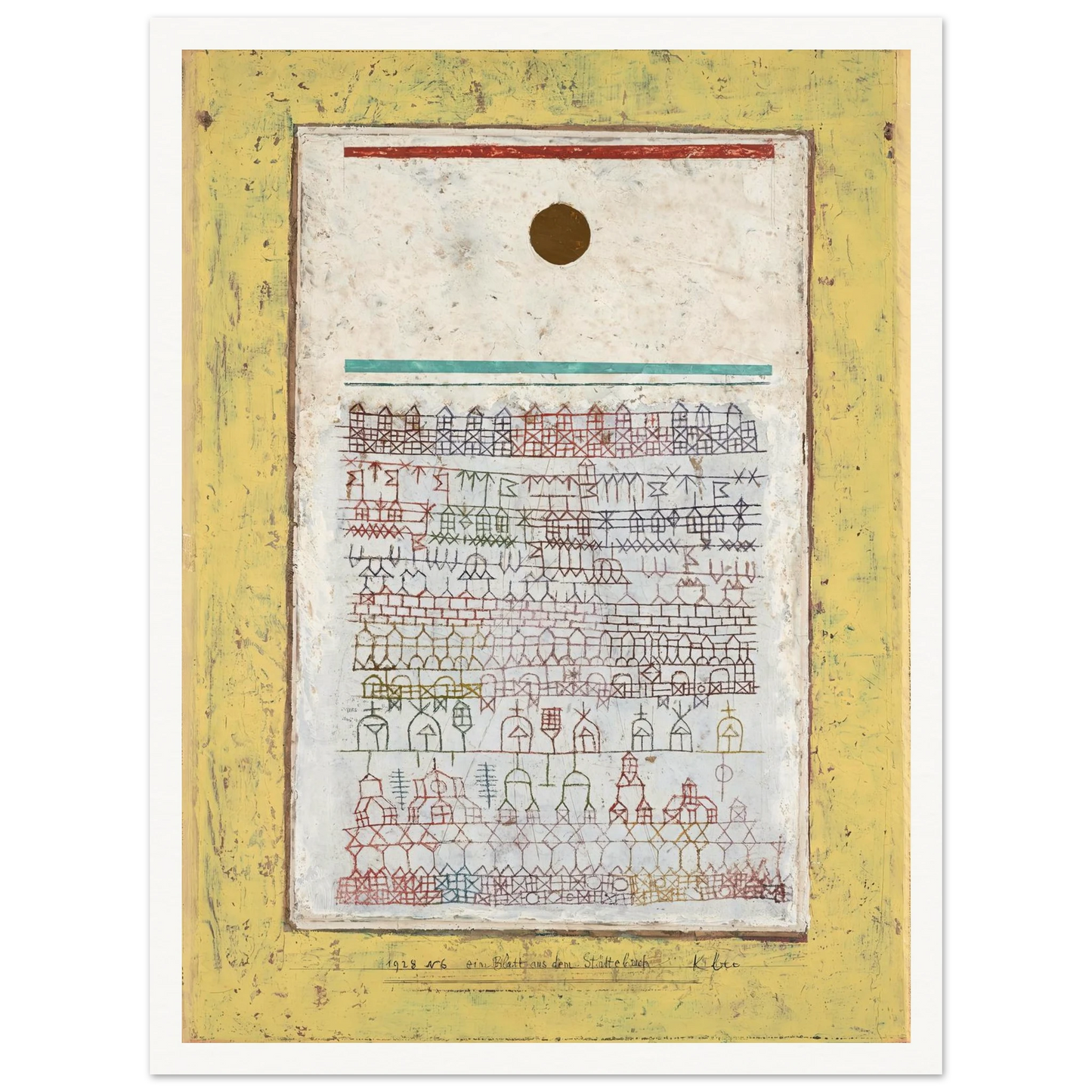 A Page from the Book of Towns (1928) Art Print | Paul Klee - Framed Poster - 30x40 cm / 12x16″ - Black frame