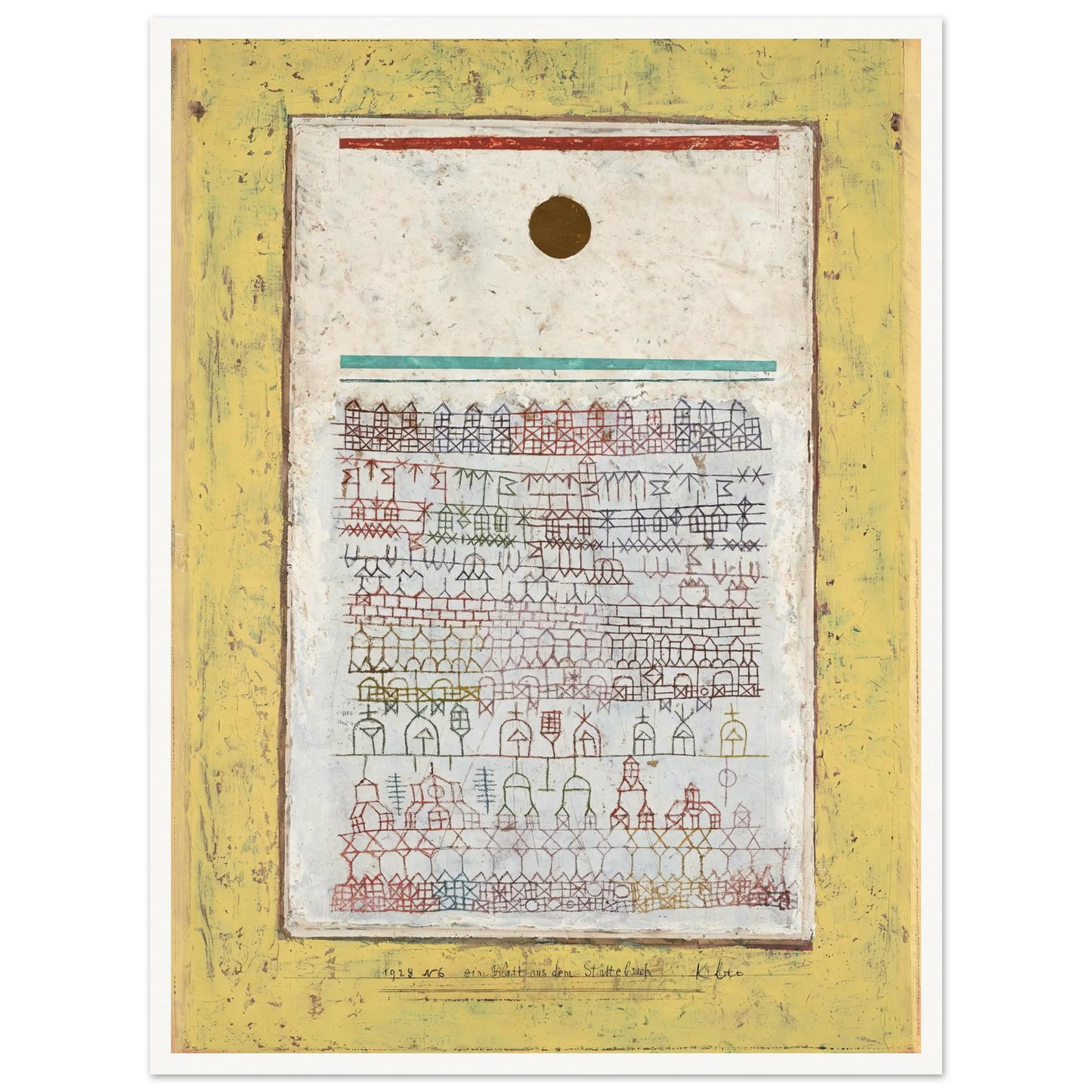 A Page from the Book of Towns (1928) Art Print | Paul Klee - Framed Poster - 30x40 cm / 12x16″ - Black frame