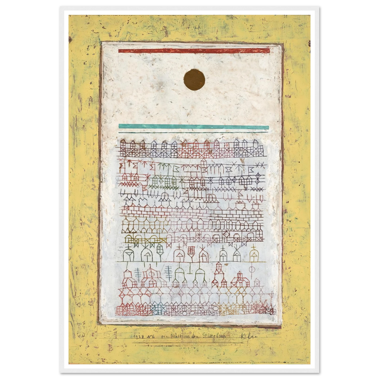 A Page from the Book of Towns (1928) Art Print | Paul Klee - Framed Poster - 30x40 cm / 12x16″ - Black frame