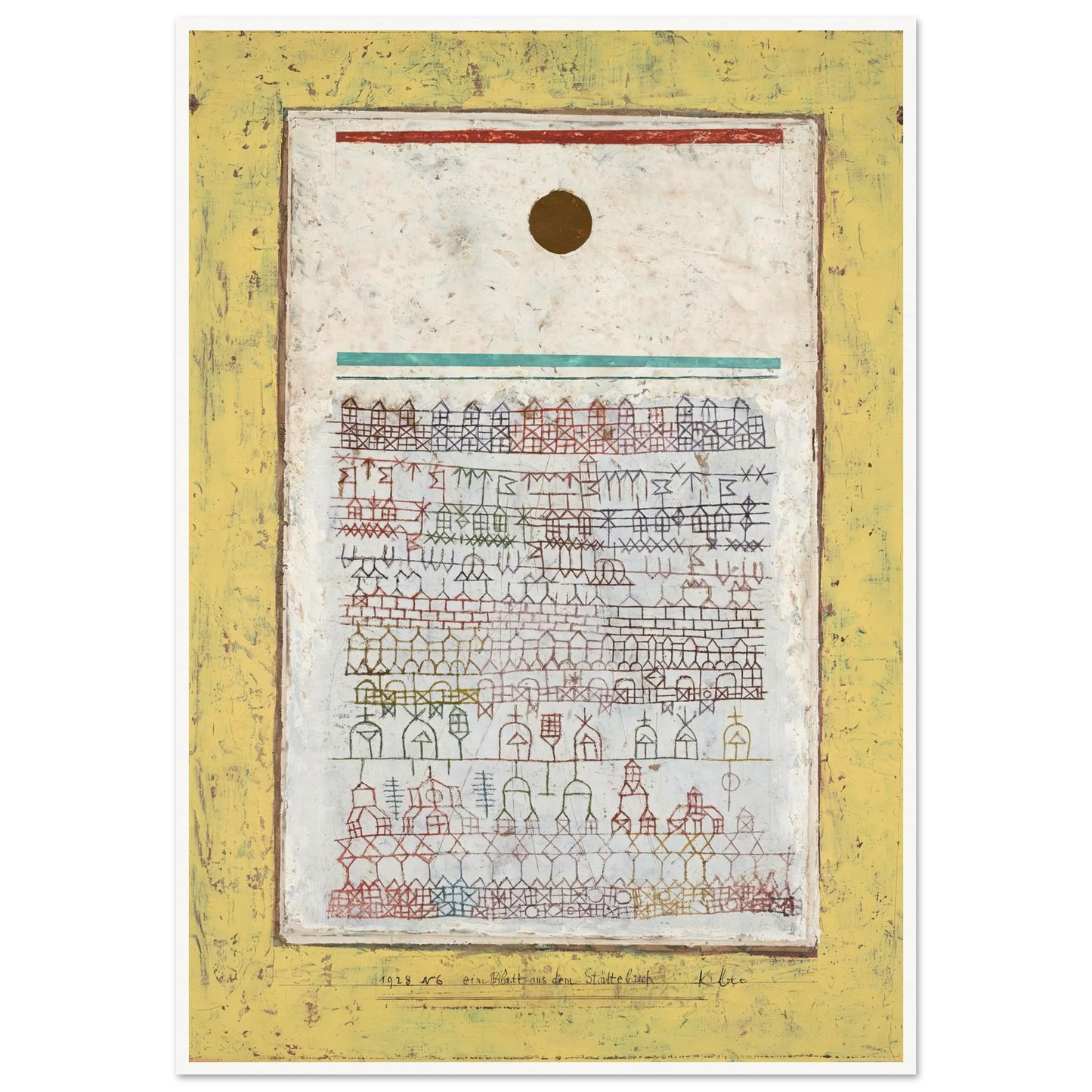 A Page from the Book of Towns (1928) Art Print | Paul Klee - Framed Poster - 30x40 cm / 12x16″ - Black frame
