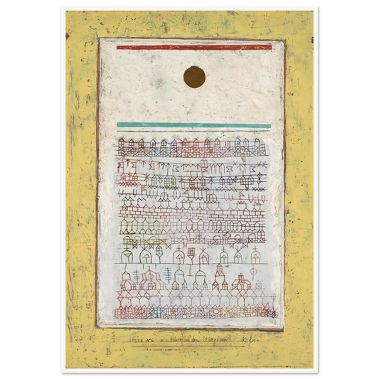 A Page from the Book of Towns (1928) Art Print | Paul Klee - Framed Poster - 30x40 cm / 12x16″ - Black frame