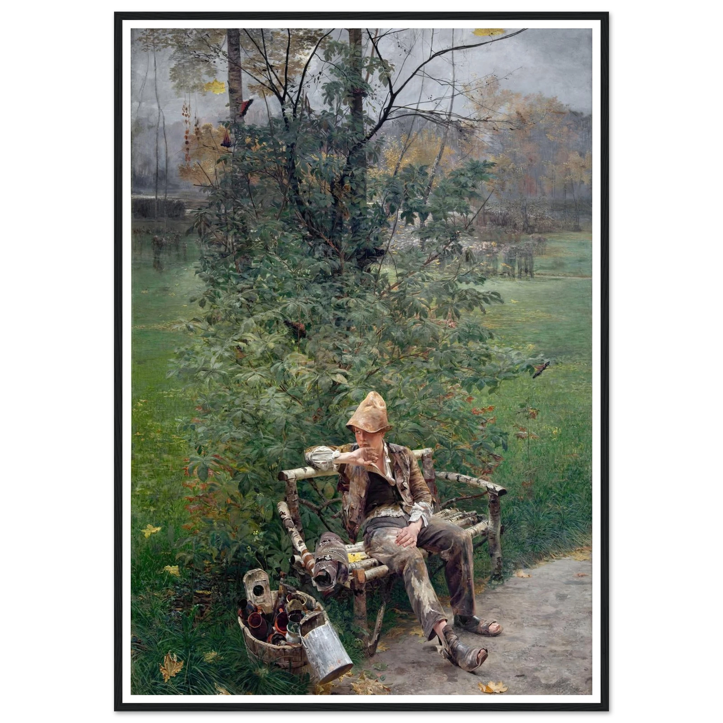A Painter’s Apprentice (1890) Art Print | Jacek Malczewski - Framed Poster - 30x40 cm / 12x16″ - Black frame