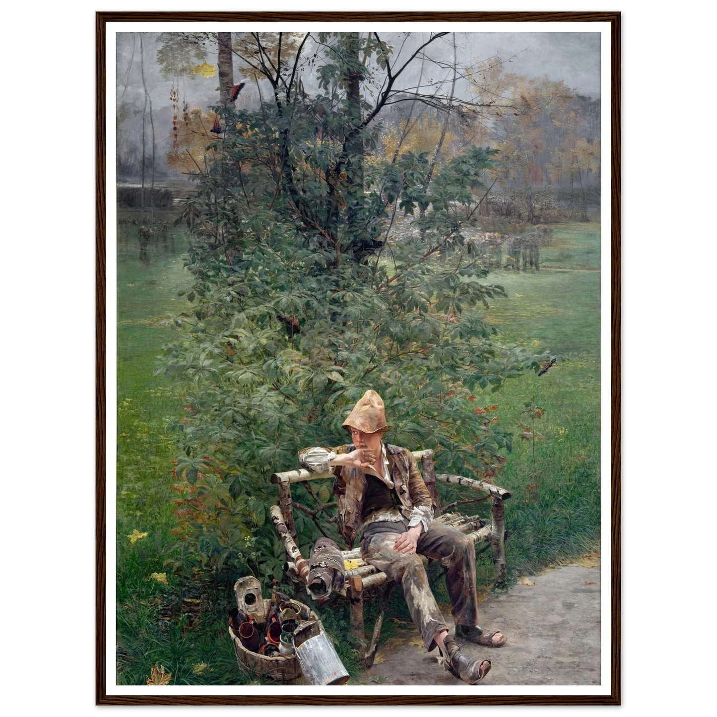 A Painter’s Apprentice (1890) Art Print | Jacek Malczewski - Framed Poster - 30x40 cm / 12x16″ - Black frame