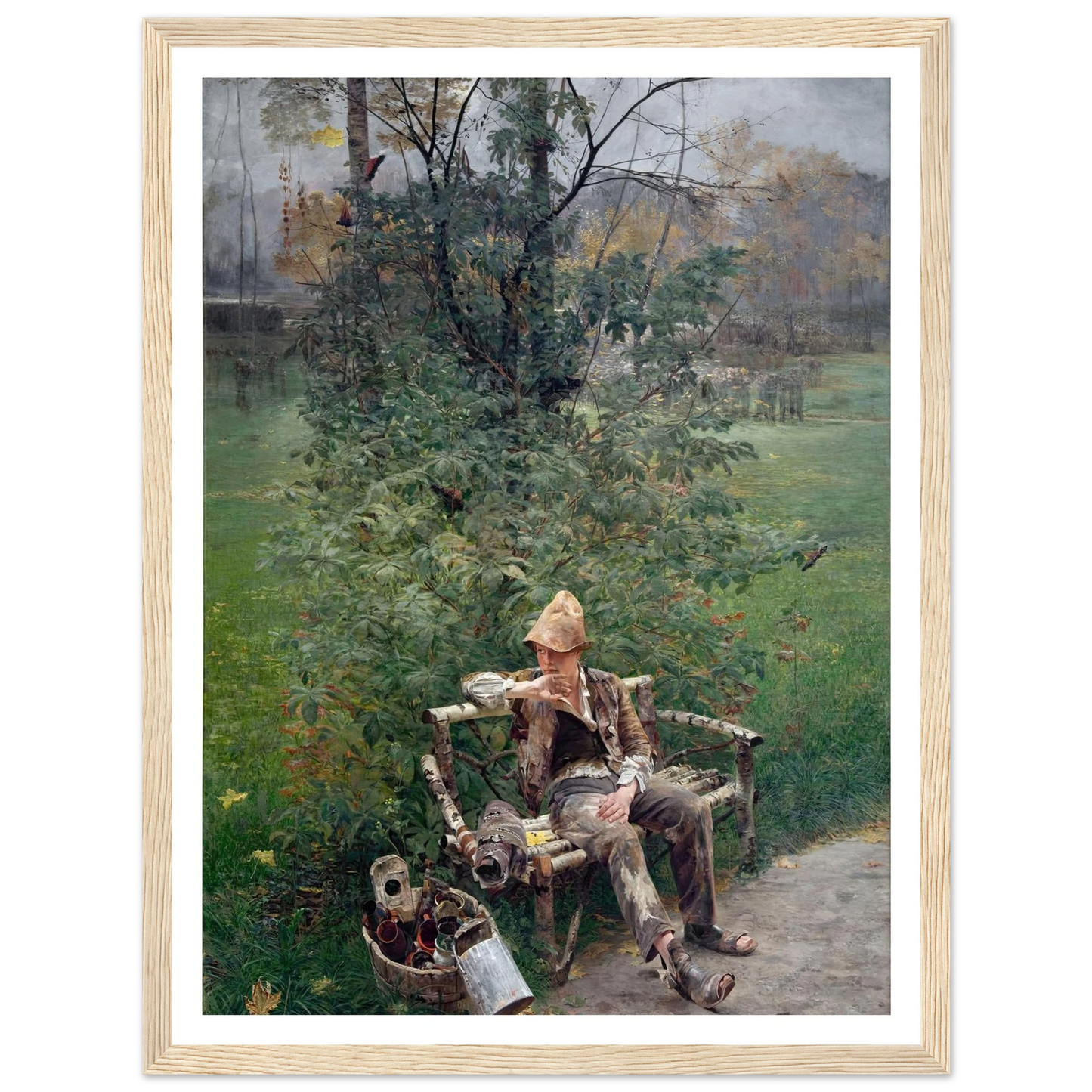 A Painter’s Apprentice (1890) Art Print | Jacek Malczewski - Framed Poster - 30x40 cm / 12x16″ - Black frame