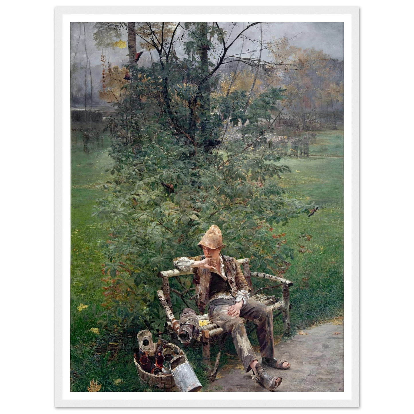 A Painter’s Apprentice (1890) Art Print | Jacek Malczewski - Framed Poster - 30x40 cm / 12x16″ - Black frame