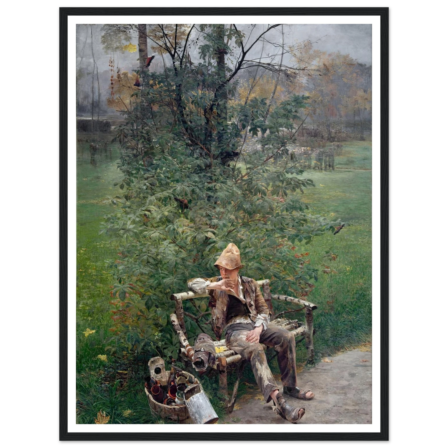 A Painter’s Apprentice (1890) Art Print | Jacek Malczewski - Framed Poster - 30x40 cm / 12x16″ - Black frame