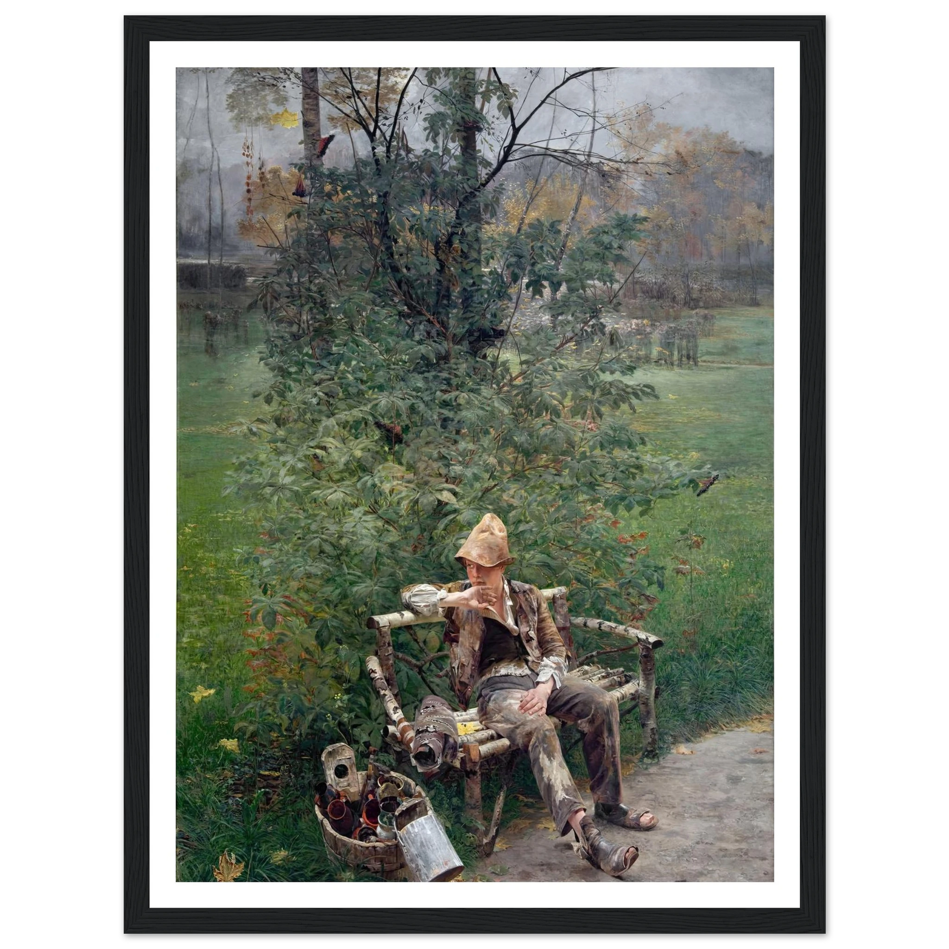 A Painter’s Apprentice (1890) Art Print | Jacek Malczewski - Framed Poster - 30x40 cm / 12x16″ - Black frame