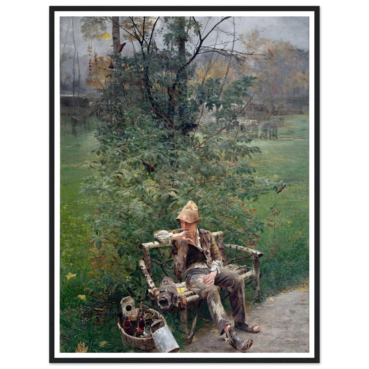 A Painter’s Apprentice (1890) Art Print | Jacek Malczewski - Framed Poster - 30x40 cm / 12x16″ - Black frame