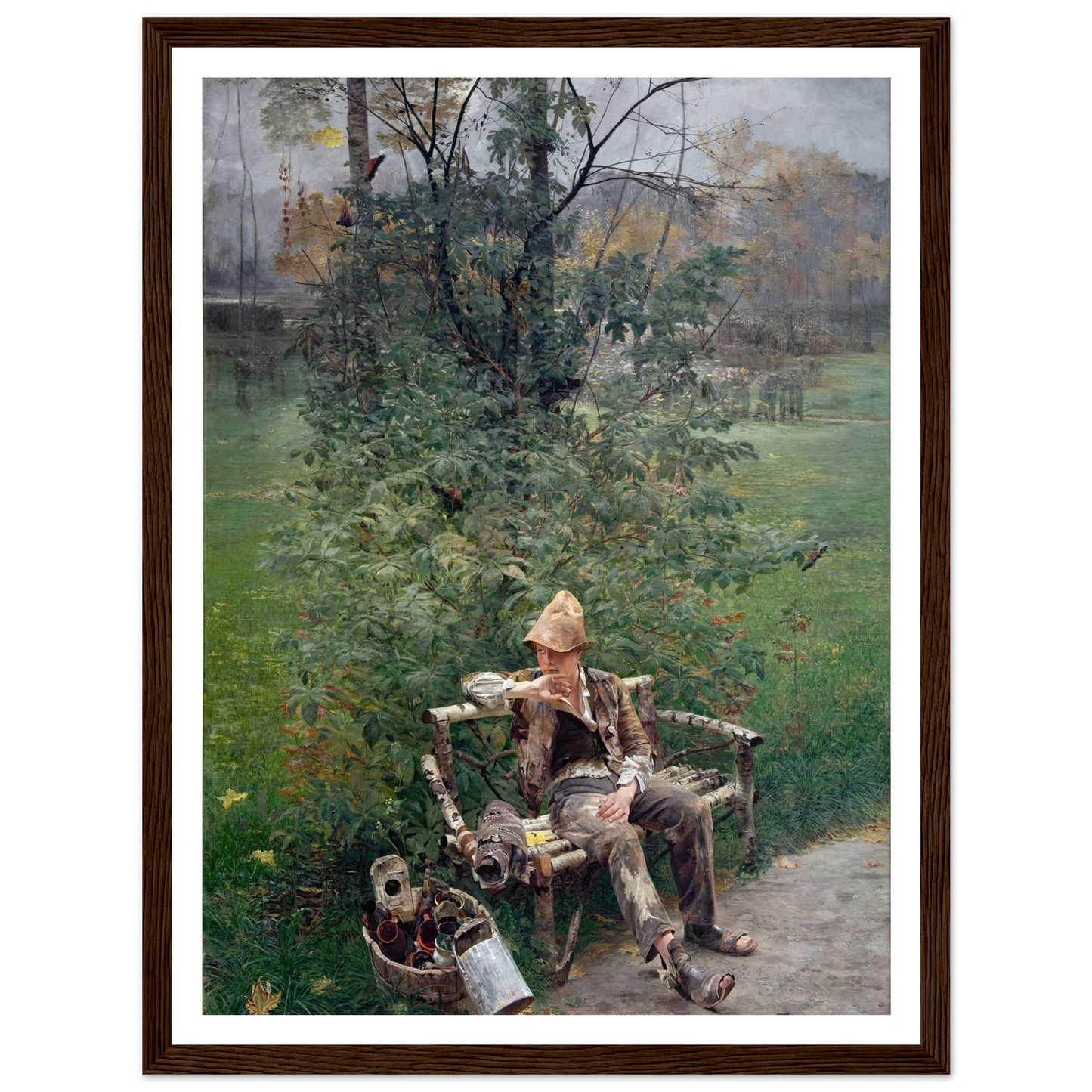 A Painter’s Apprentice (1890) Art Print | Jacek Malczewski - Framed Poster - 30x40 cm / 12x16″ - Black frame