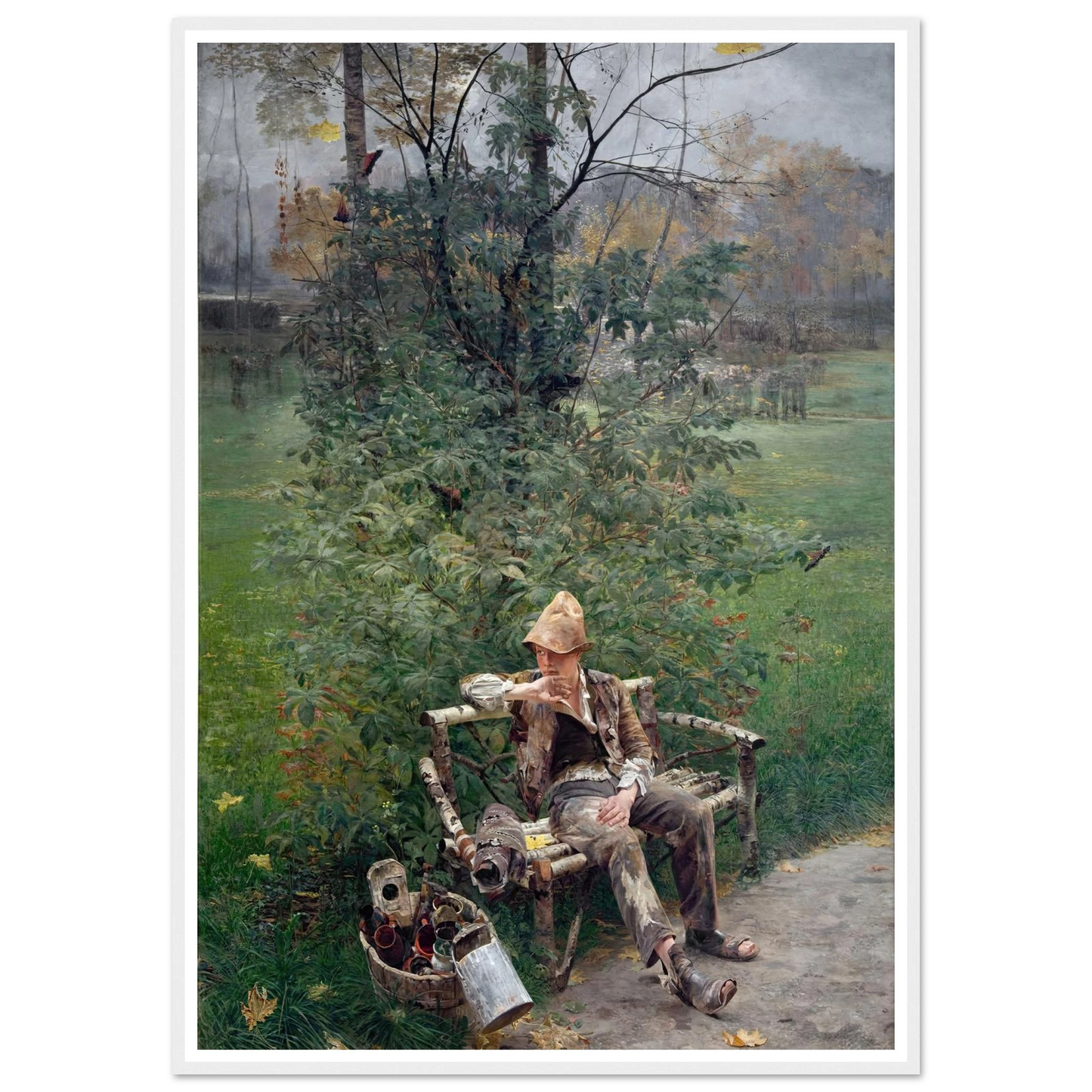 A Painter’s Apprentice (1890) Art Print | Jacek Malczewski - Framed Poster - 30x40 cm / 12x16″ - Black frame