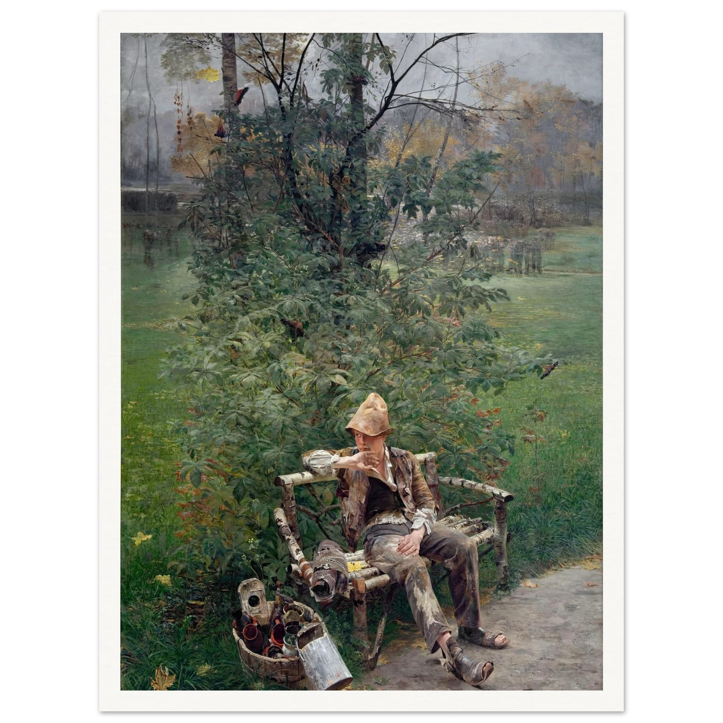 A Painter’s Apprentice (1890) Art Print | Jacek Malczewski - Framed Poster - 30x40 cm / 12x16″ - Black frame