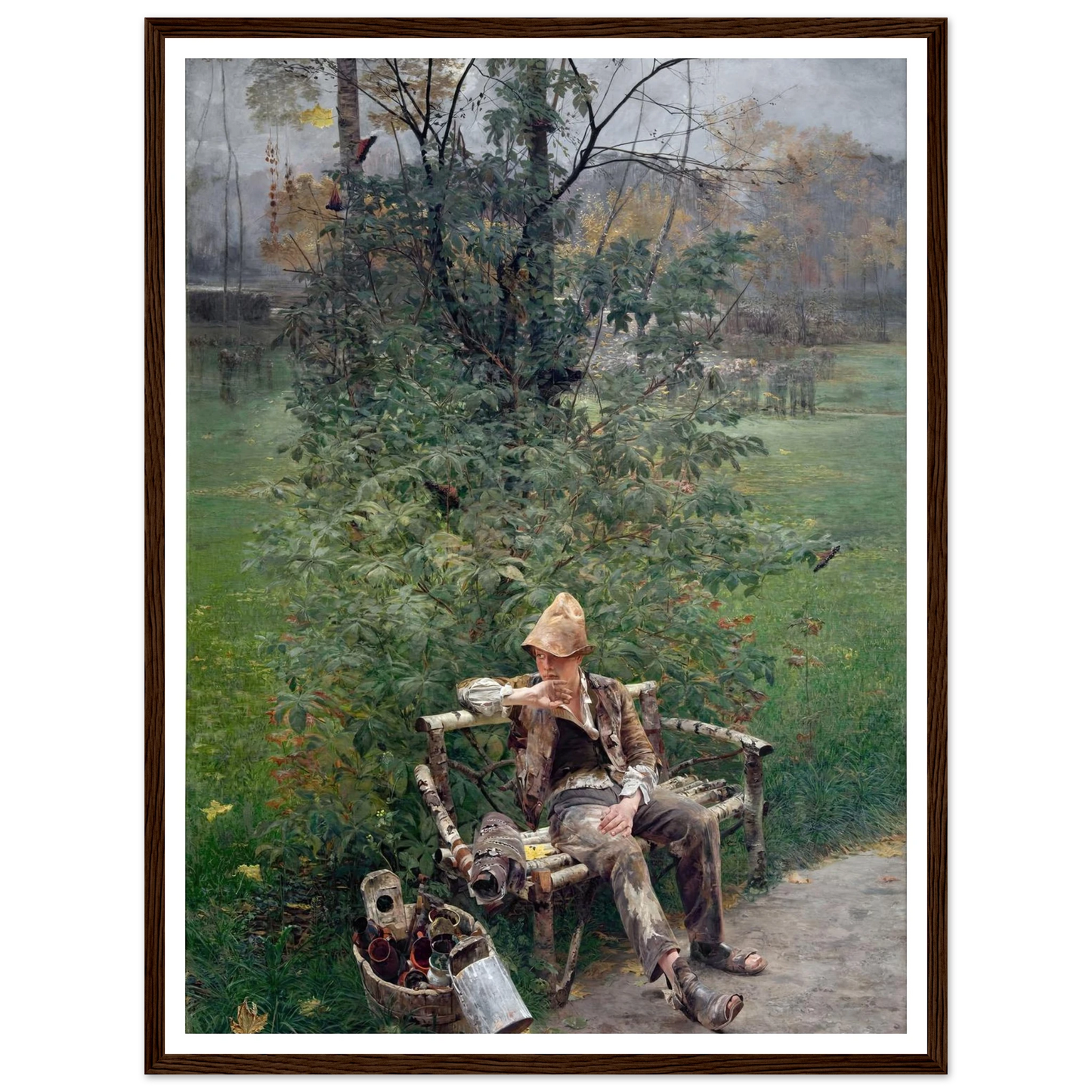 A Painter’s Apprentice (1890) Art Print | Jacek Malczewski - Framed Poster - 30x40 cm / 12x16″ - Black frame