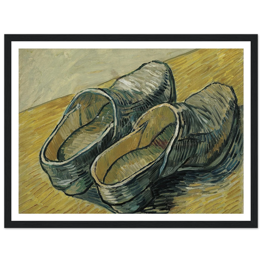 A pair of leather clogs (1888) Art Print | Vincent van Gogh - Framed Poster - 30x40 cm / 12x16″ - Black frame