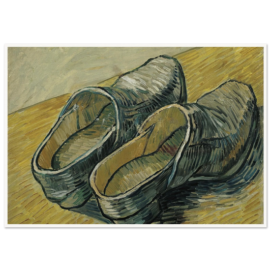 A pair of leather clogs (1888) Art Print | Vincent van Gogh - Framed Poster - 30x40 cm / 12x16″ - Black frame
