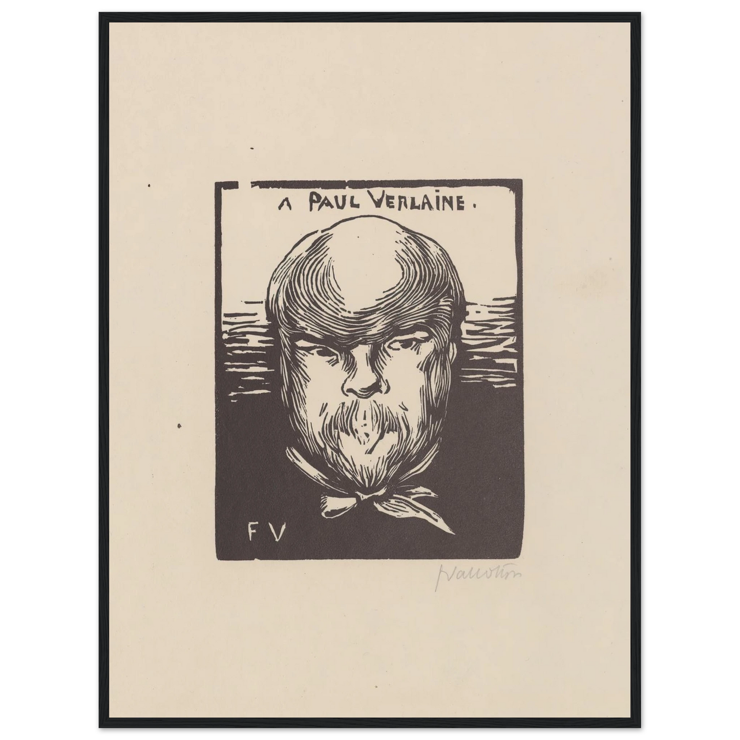 A Paul Verlaine (1891) Art Print | Felix Vallotton - Framed Poster - 30x40 cm / 12x16″ - Black frame