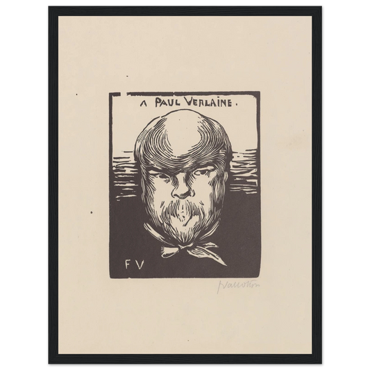 A Paul Verlaine (1891) Art Print | Felix Vallotton - Framed Poster - 30x40 cm / 12x16″ - Black frame