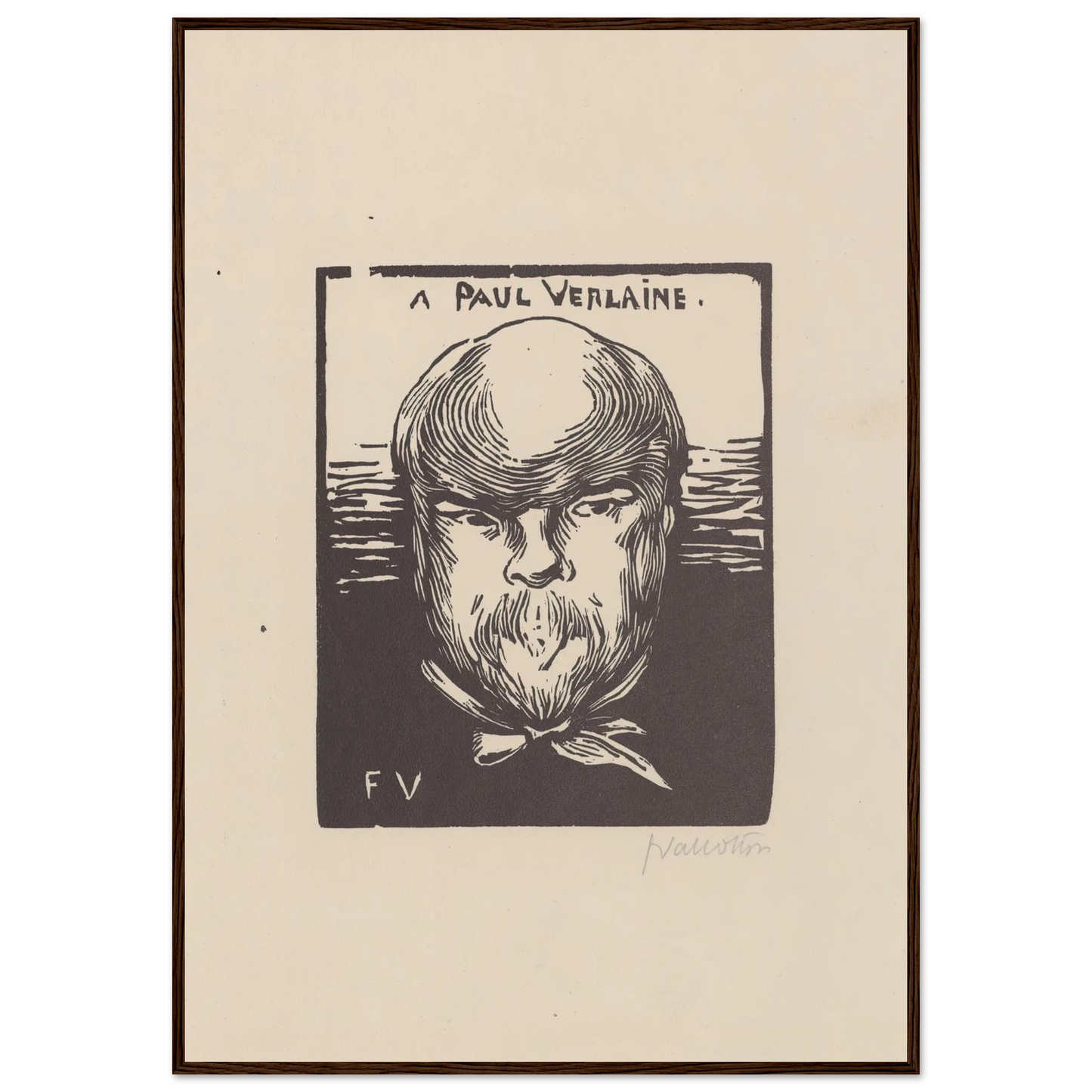A Paul Verlaine (1891) Art Print | Felix Vallotton - Framed Poster - 30x40 cm / 12x16″ - Black frame