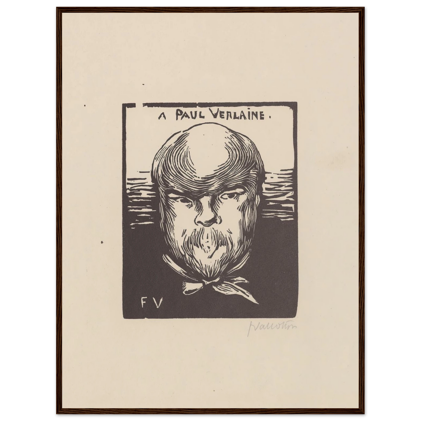 A Paul Verlaine (1891) Art Print | Felix Vallotton - Framed Poster - 30x40 cm / 12x16″ - Black frame