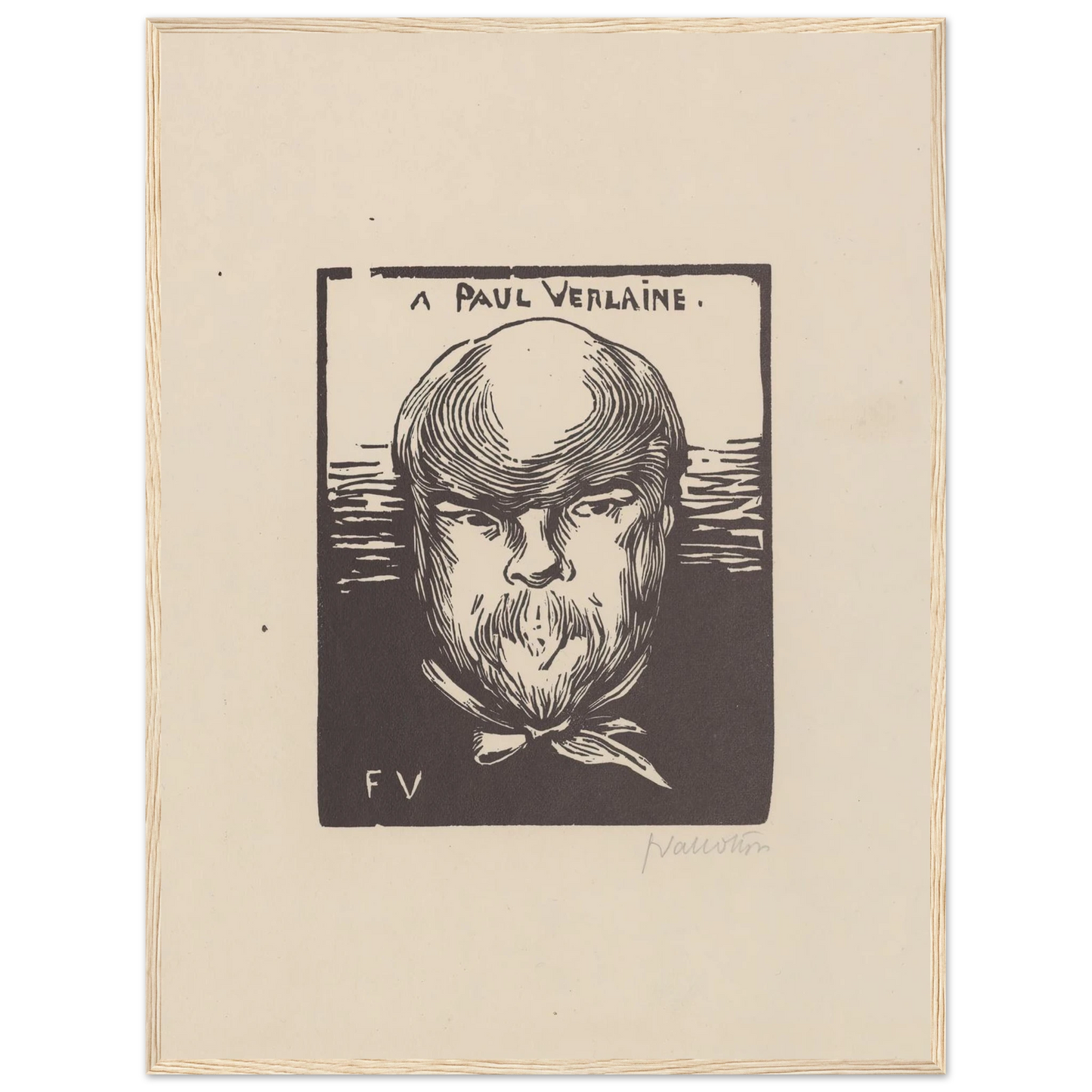 A Paul Verlaine (1891) Art Print | Felix Vallotton - Framed Poster - 30x40 cm / 12x16″ - Black frame